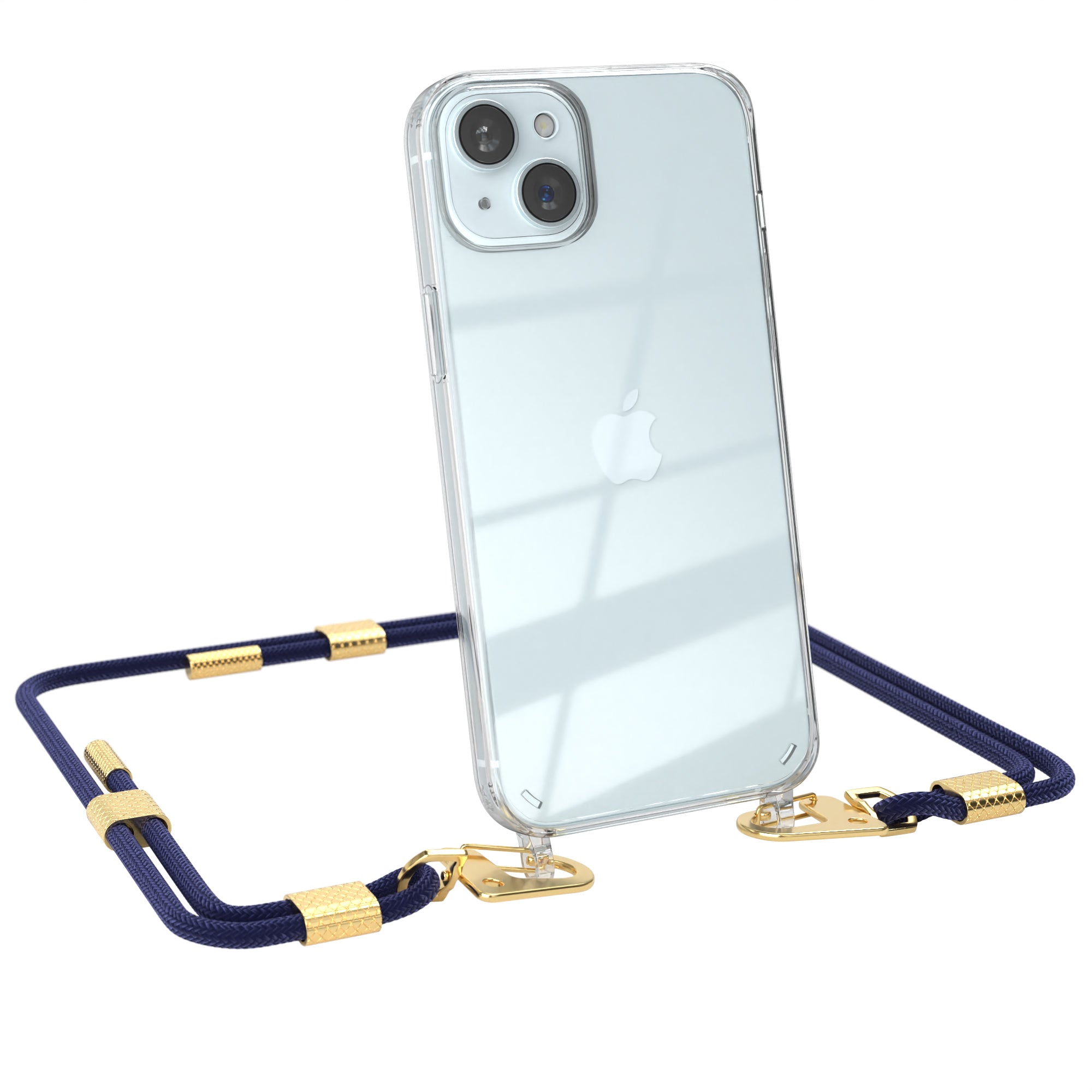 iPhone 15 Plus Hülle + Kordel mit Karabinern