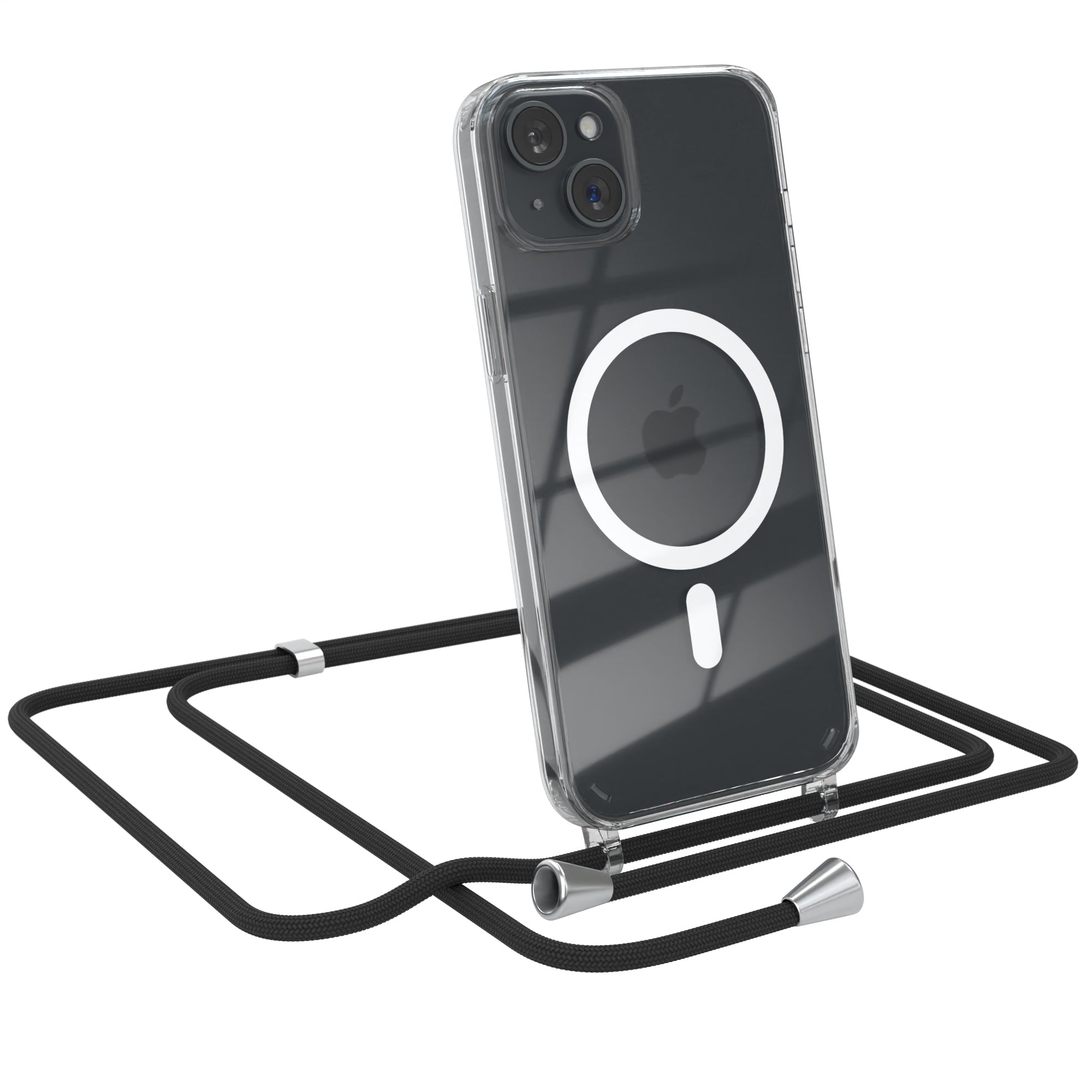 iPhone 15 Plus transparente Hülle + Kordel mit MagSafe