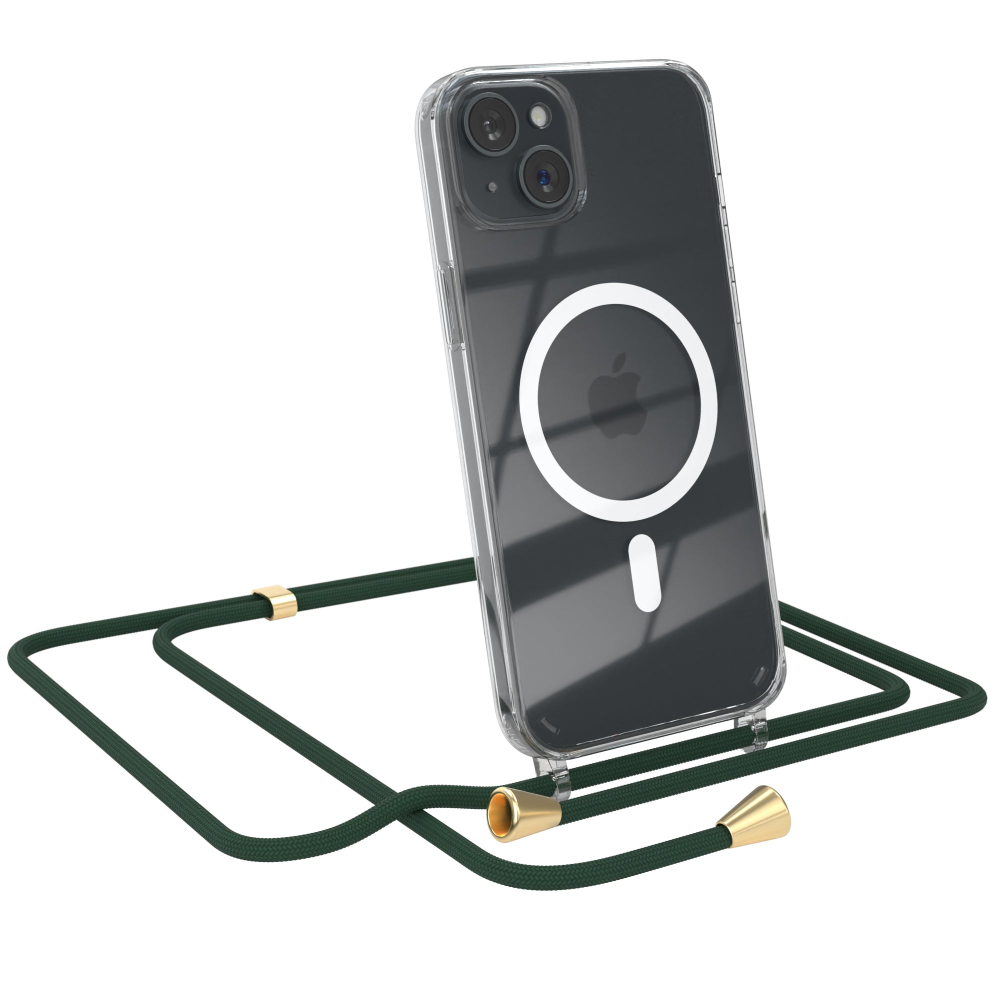 iPhone 15 Plus transparente Hülle + Kordel mit MagSafe