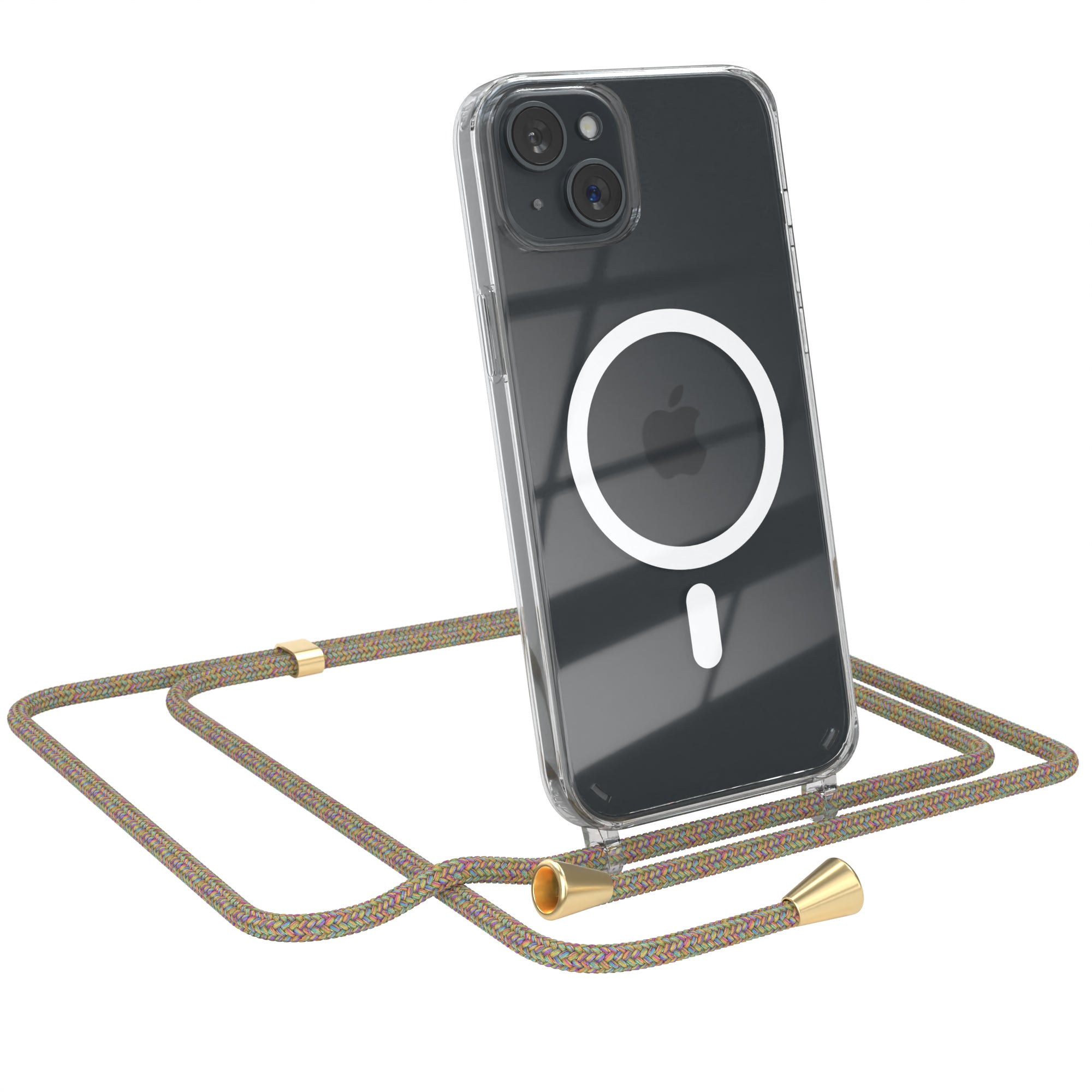 iPhone 15 Plus transparente Hülle + Kordel mit MagSafe