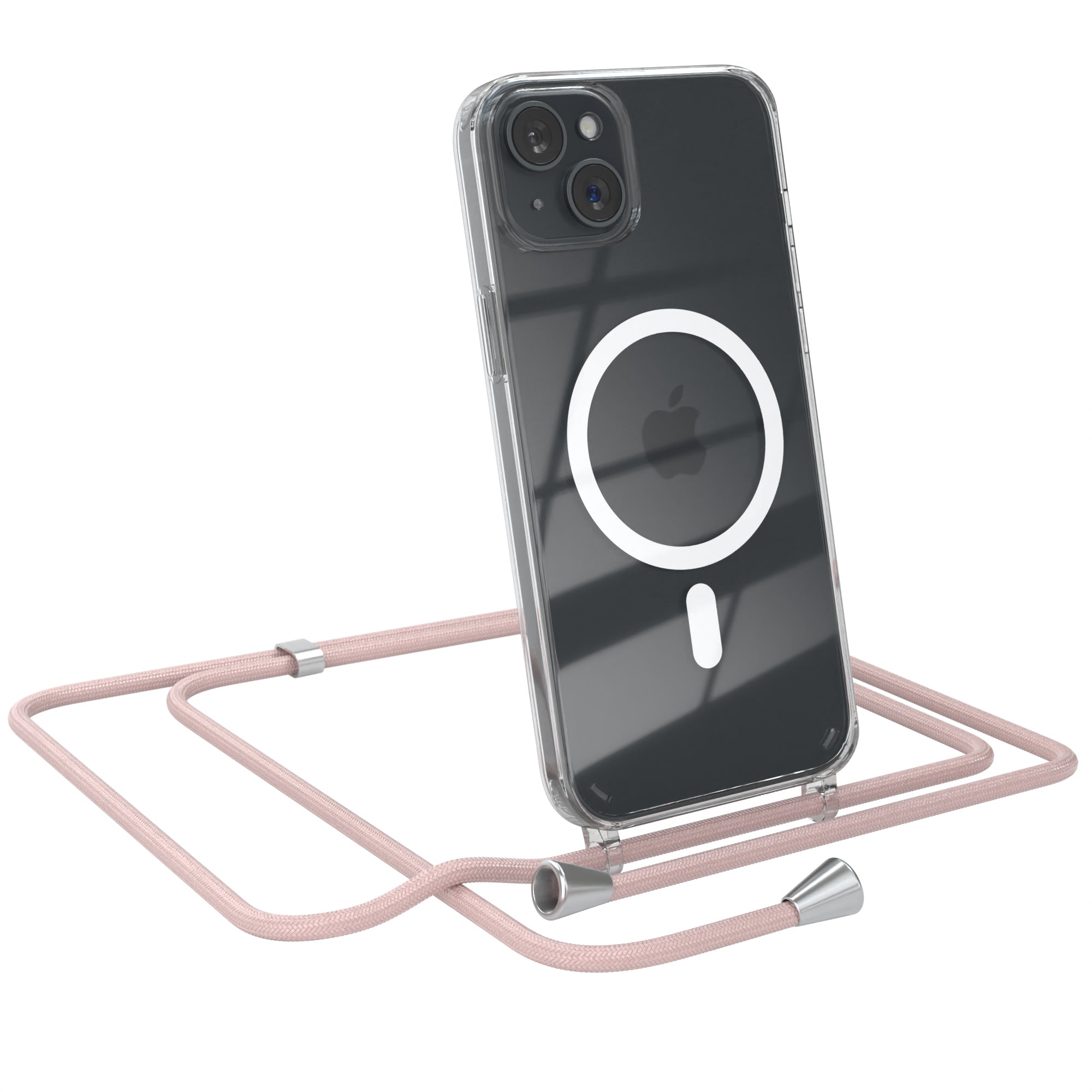 iPhone 15 Plus transparente Hülle + Kordel mit MagSafe