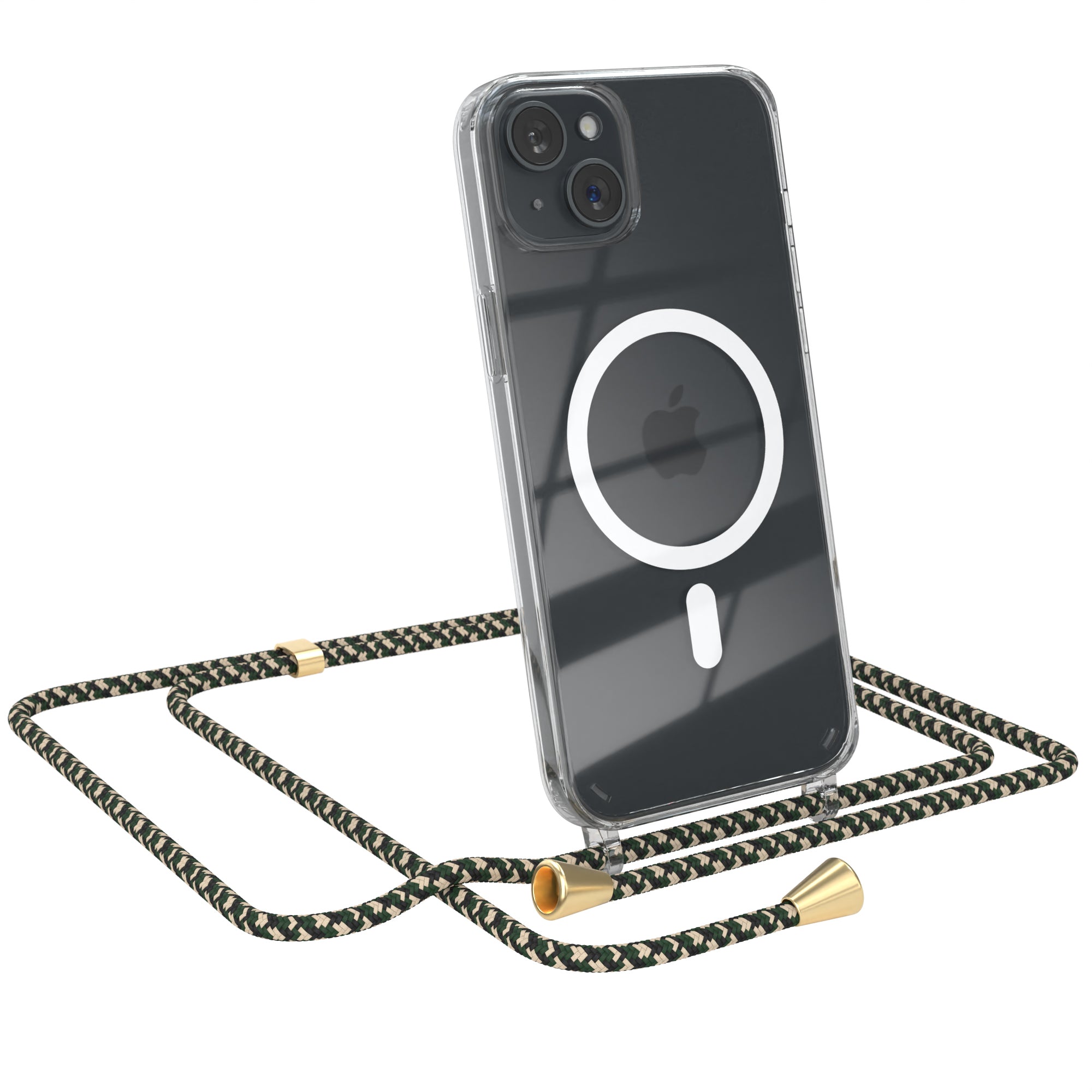 iPhone 15 Plus transparente Hülle + Kordel mit MagSafe