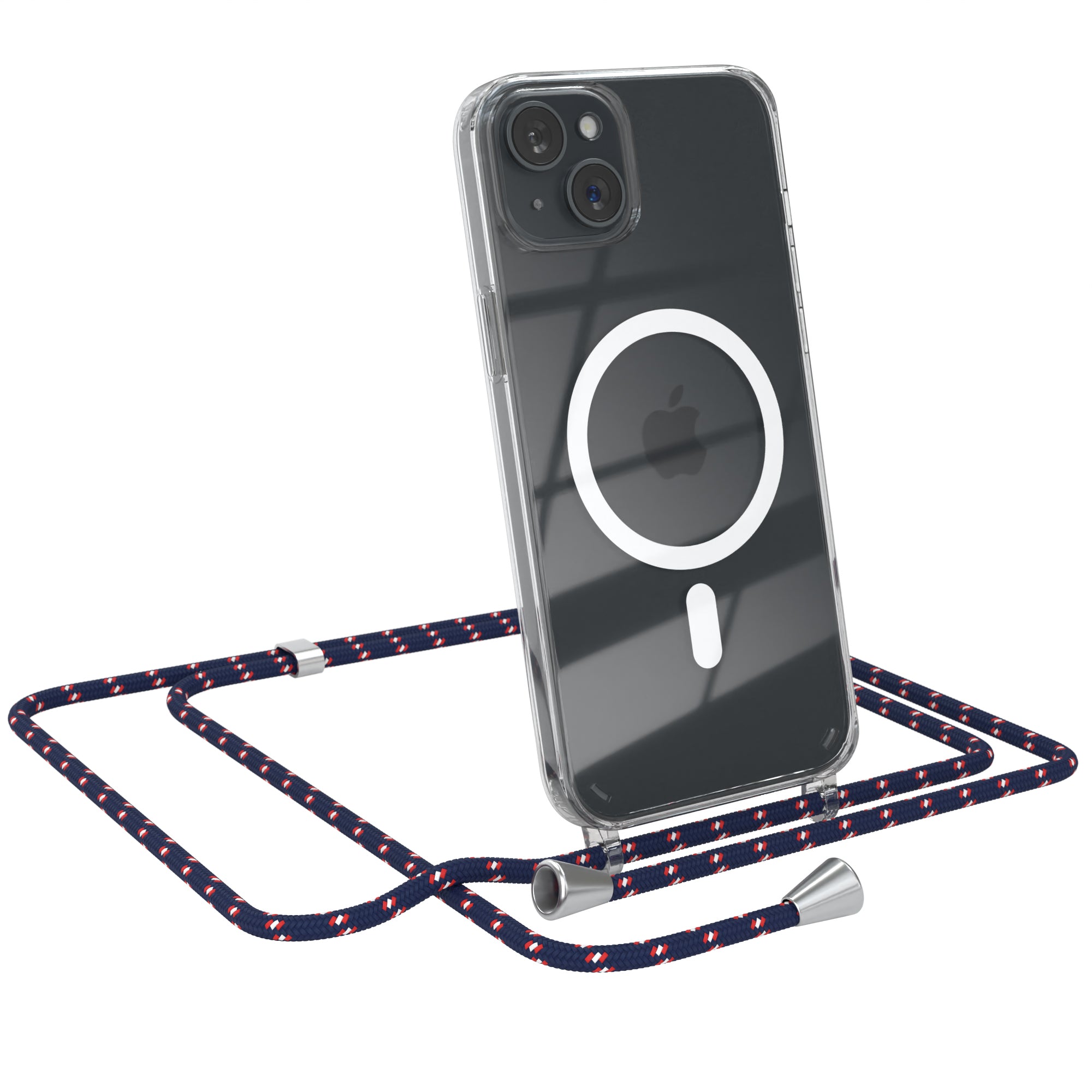iPhone 15 Plus transparente Hülle + Kordel mit MagSafe