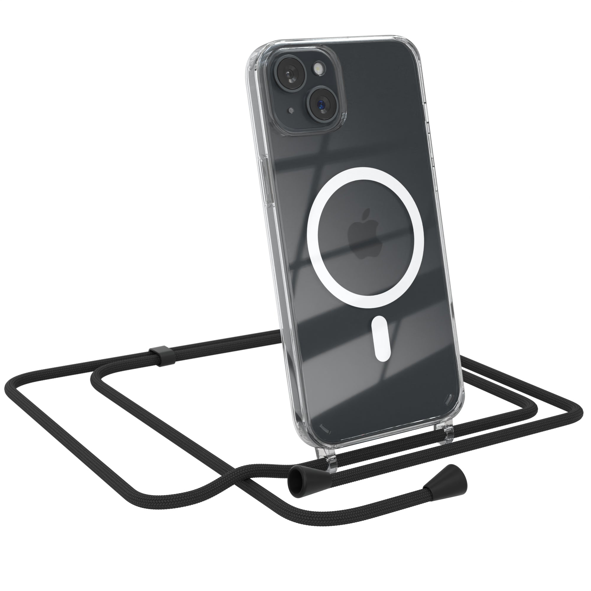 iPhone 15 Plus transparente Hülle + Kordel mit MagSafe