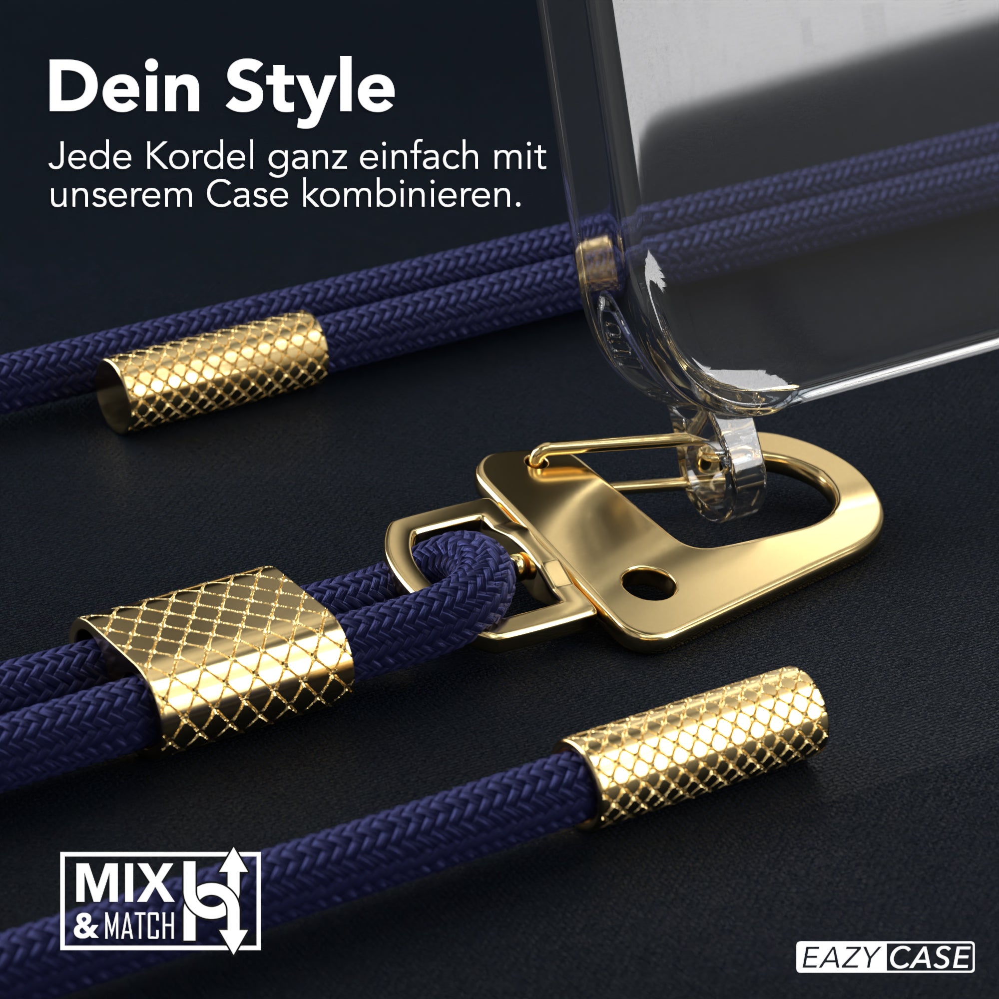 iPhone 15 Pro Max Hülle + Kordel mit Karabinern
