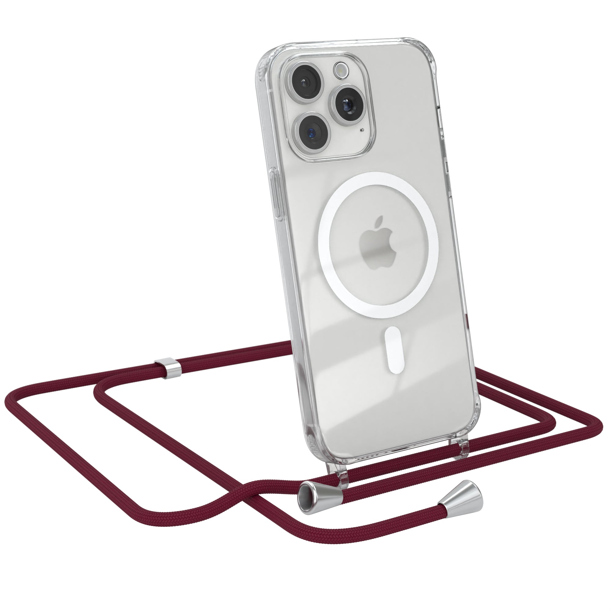 iPhone 15 Pro Max transparente Handykette mit Kordel und MagSafe Funktion