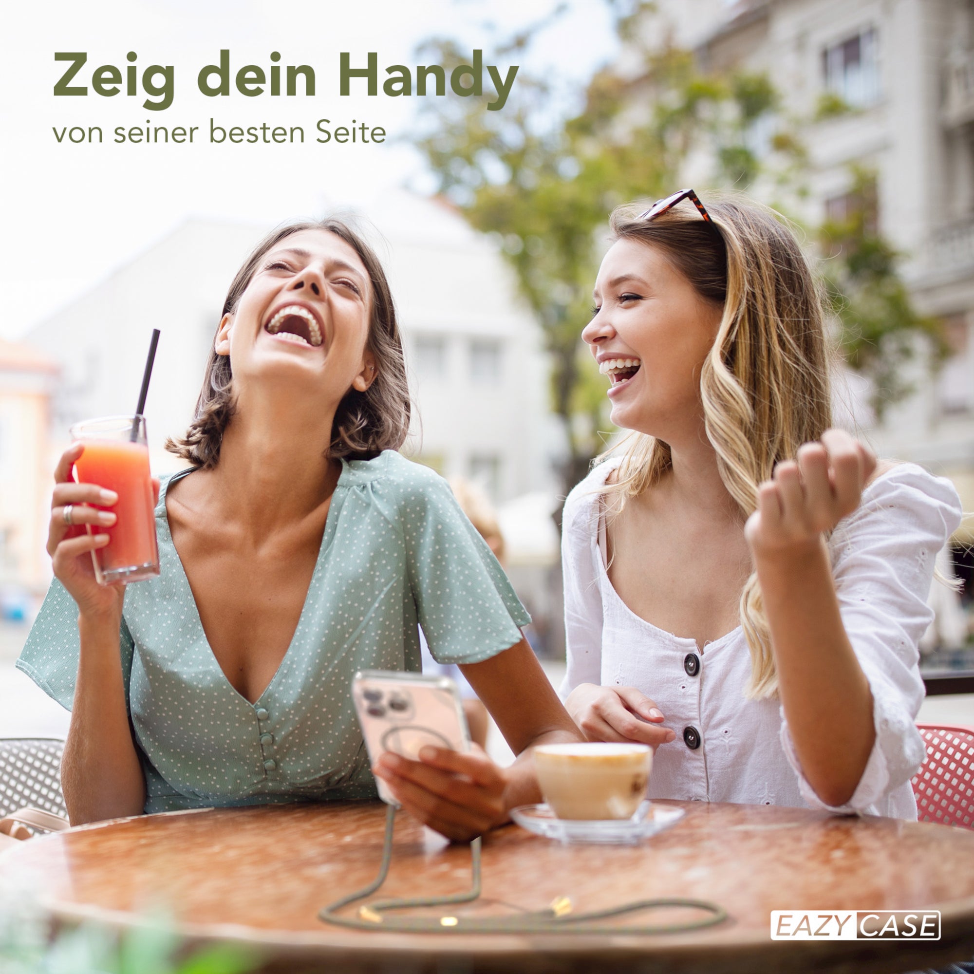 iPhone 15 Pro Max transparente Handykette mit Kordel und MagSafe Funktion