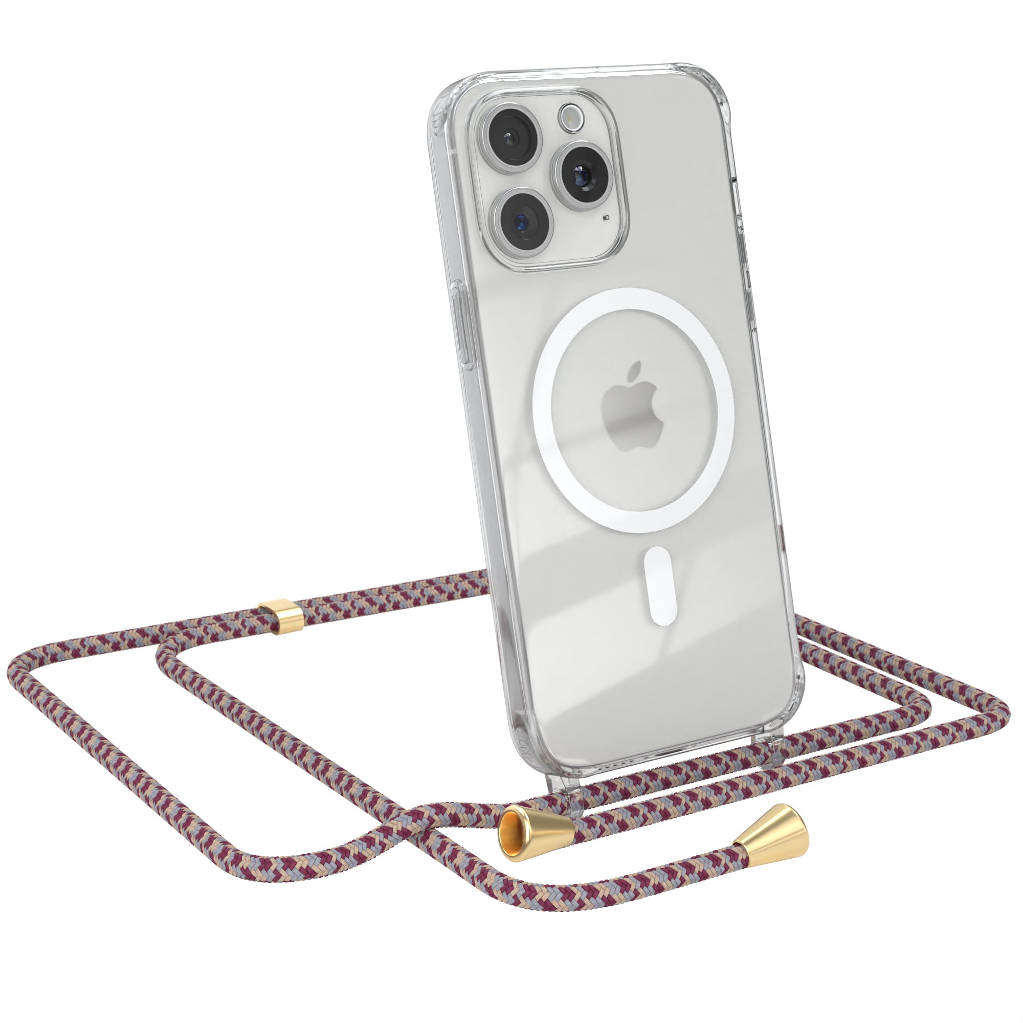 iPhone 15 Pro Max transparente Handykette mit Kordel und MagSafe Funktion