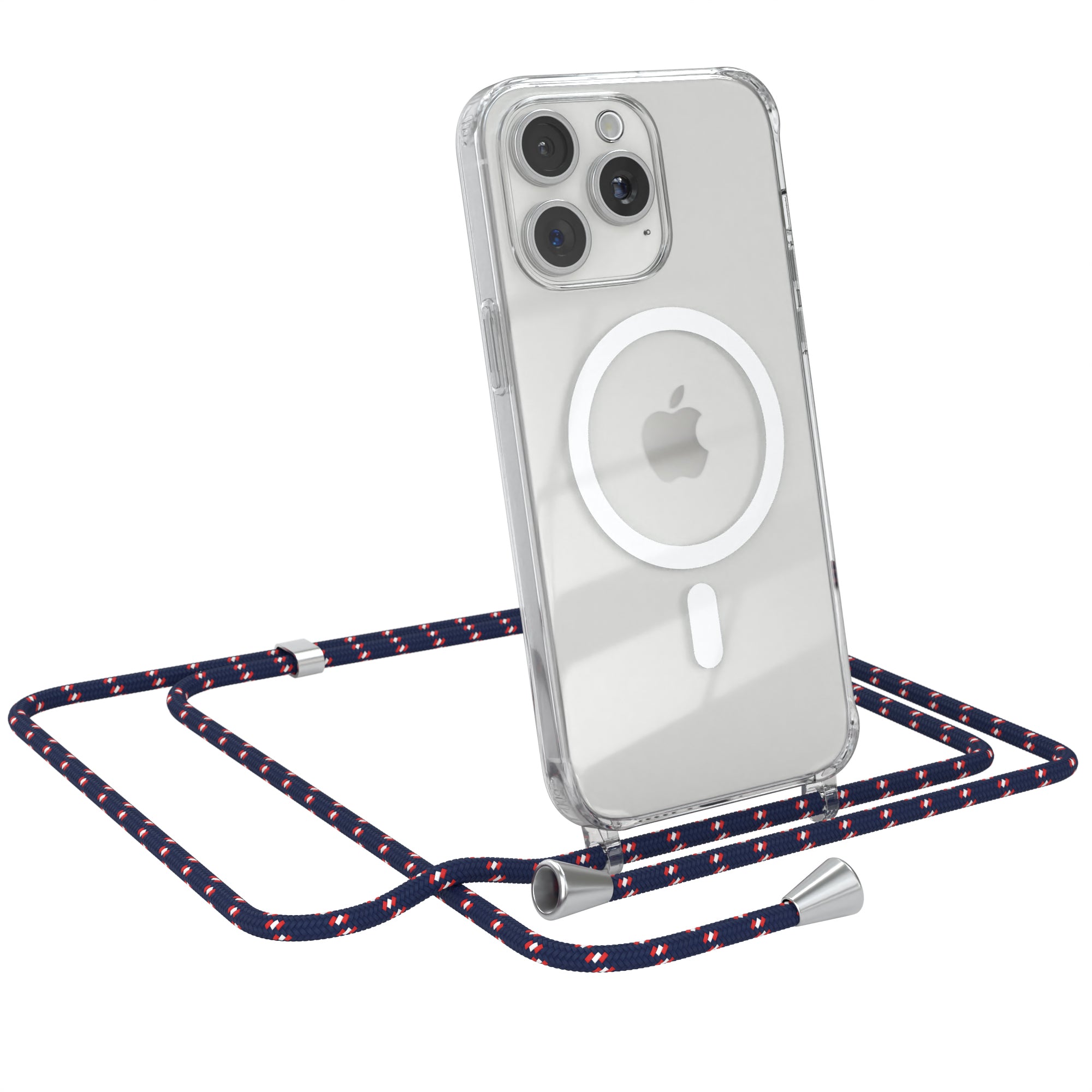 iPhone 15 Pro Max transparente Handykette mit Kordel und MagSafe Funktion