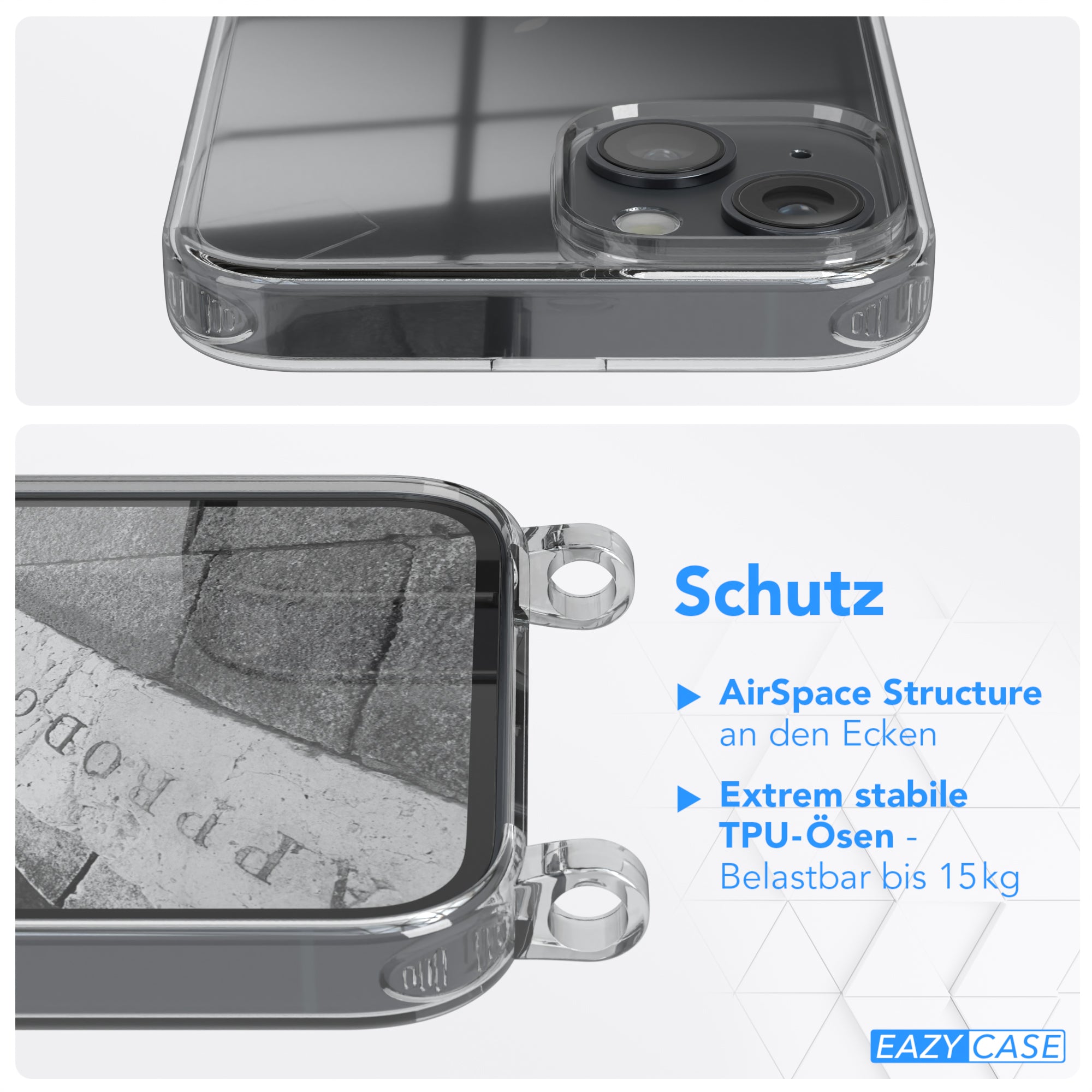 iPhone 14 transparente Hülle + Kordel