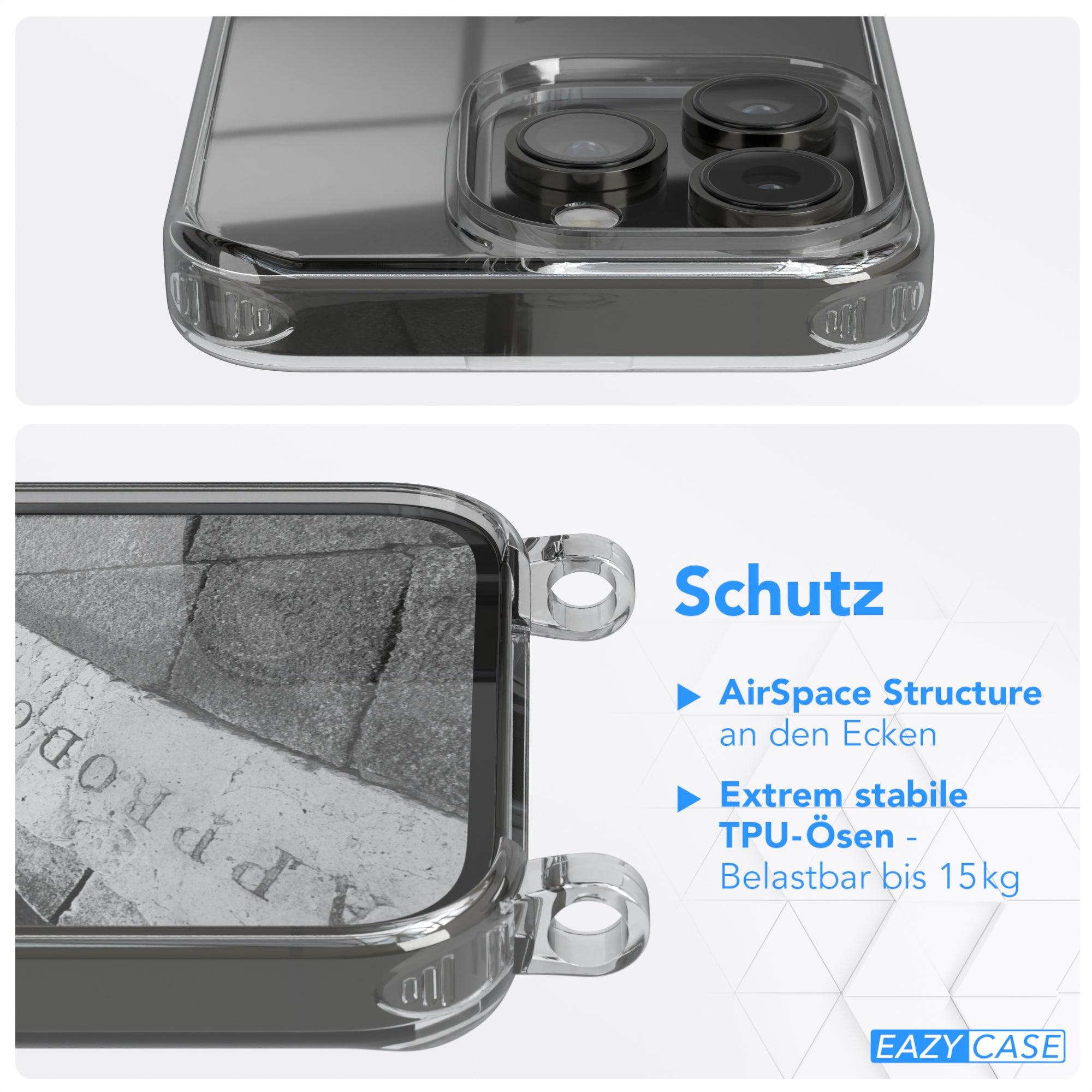 iPhone 14 Pro transparente Hülle + Kordel