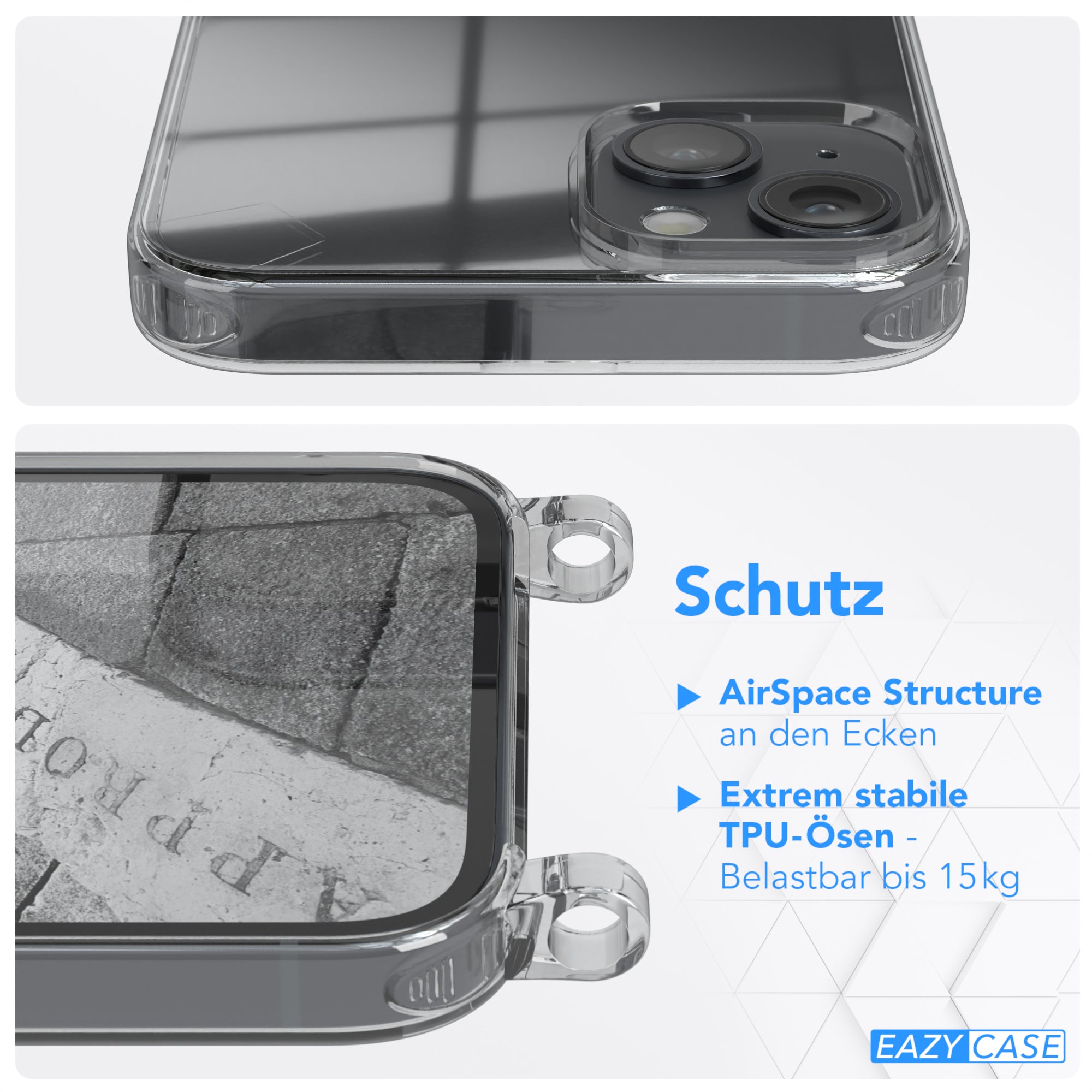 iPhone 14 Plus transparente Hülle + Kordel