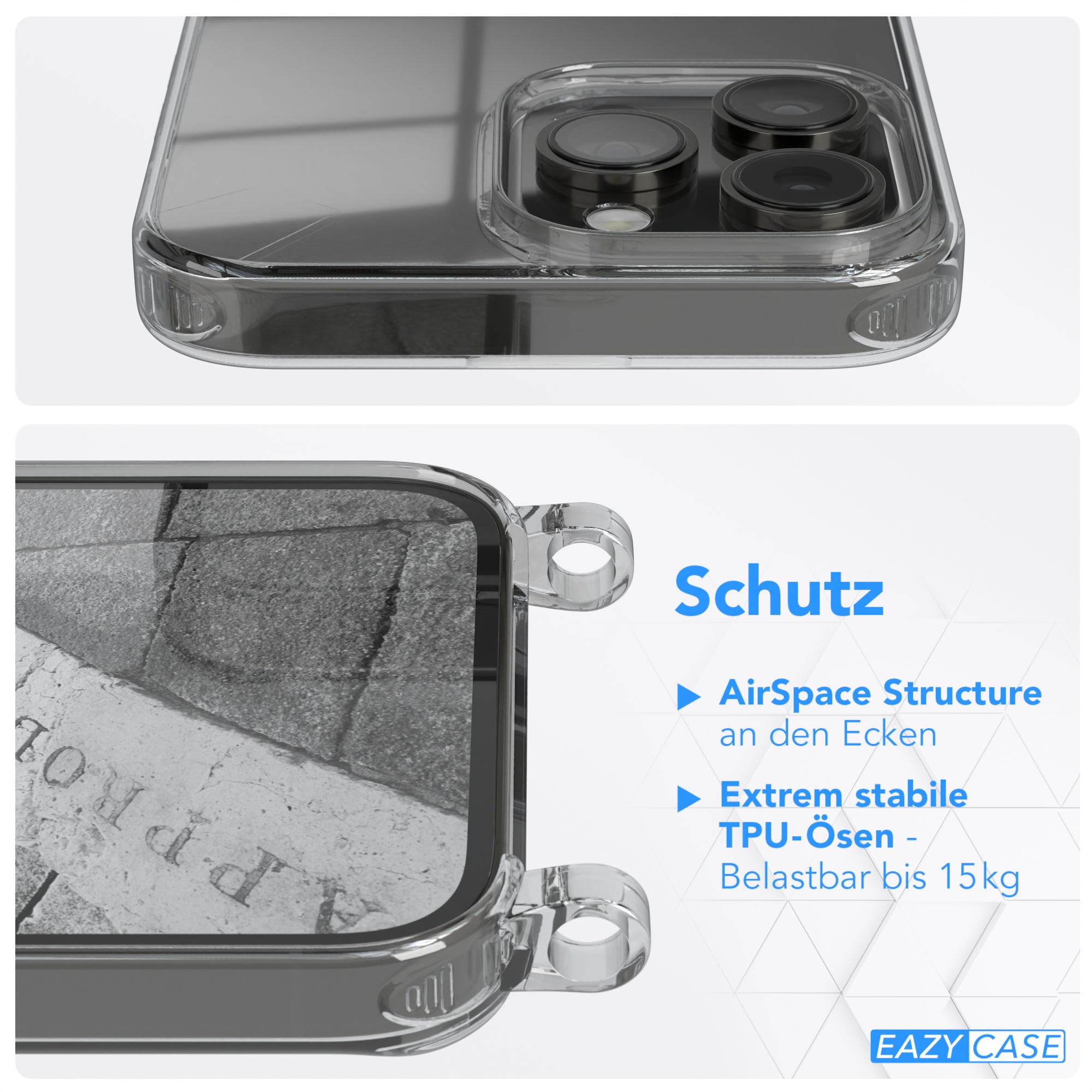 iPhone 14 Pro Max transparente Hülle + Kordel