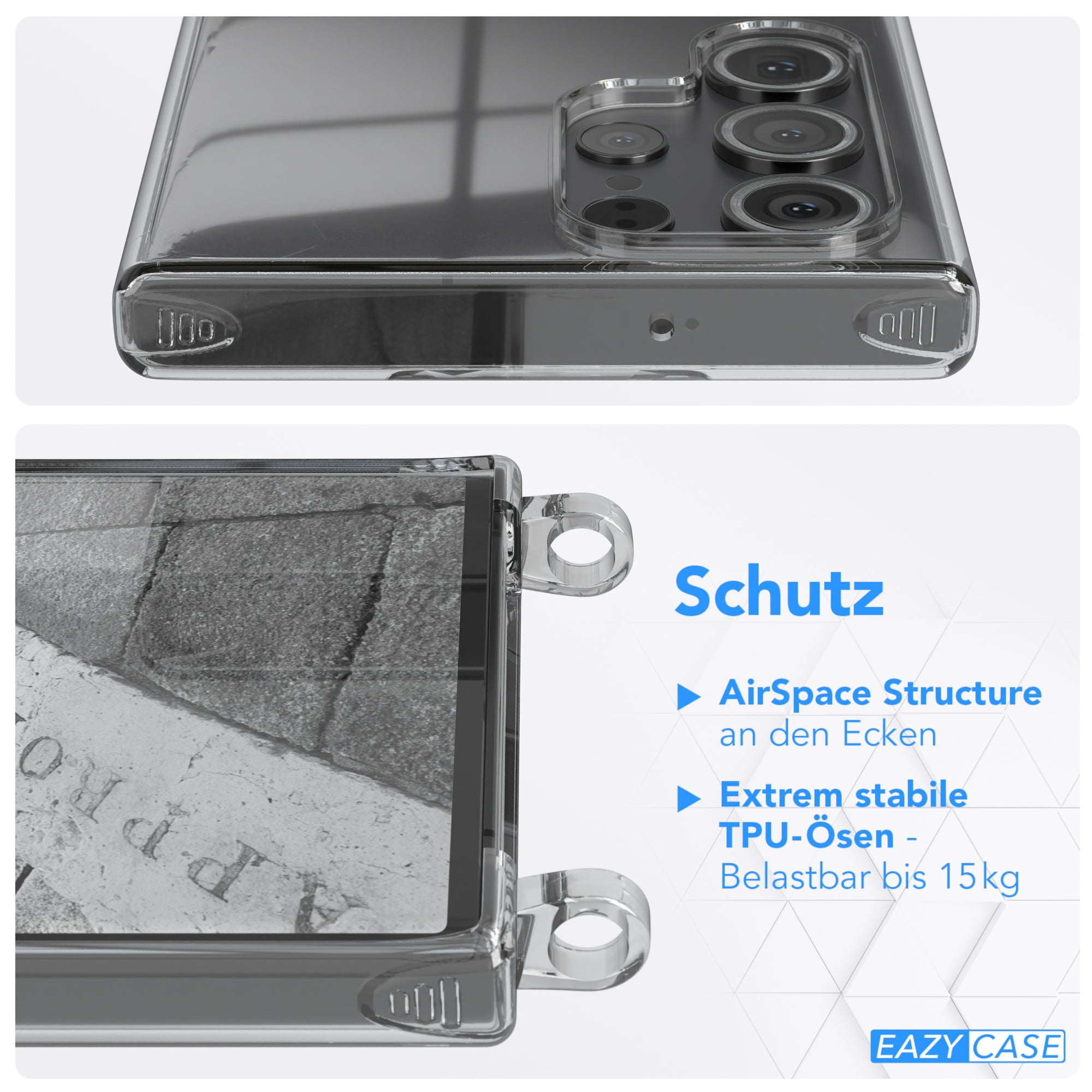 Galaxy S23 Ultra transparente Hülle + Kordel