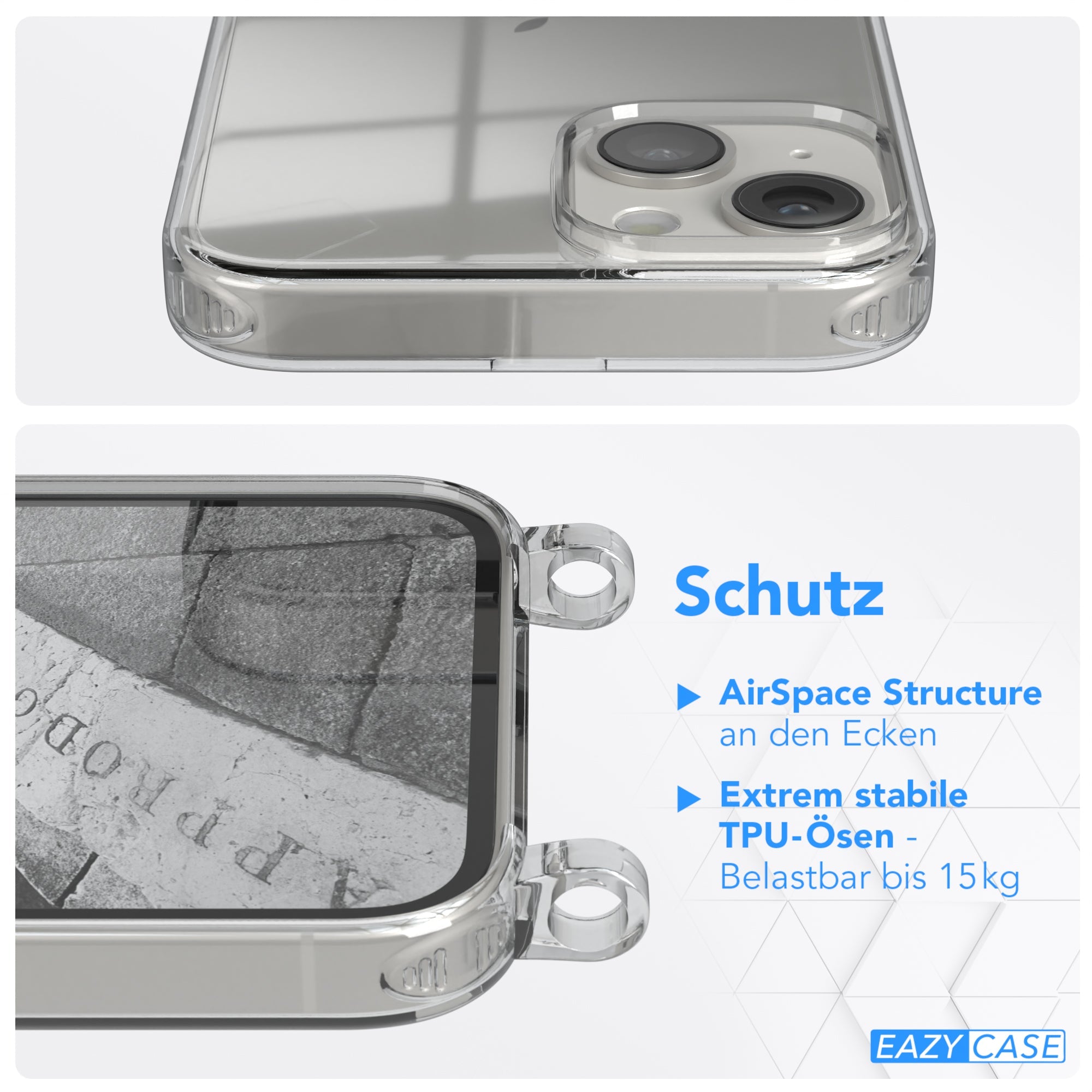 iPhone 14 transparente Hülle + Kordel