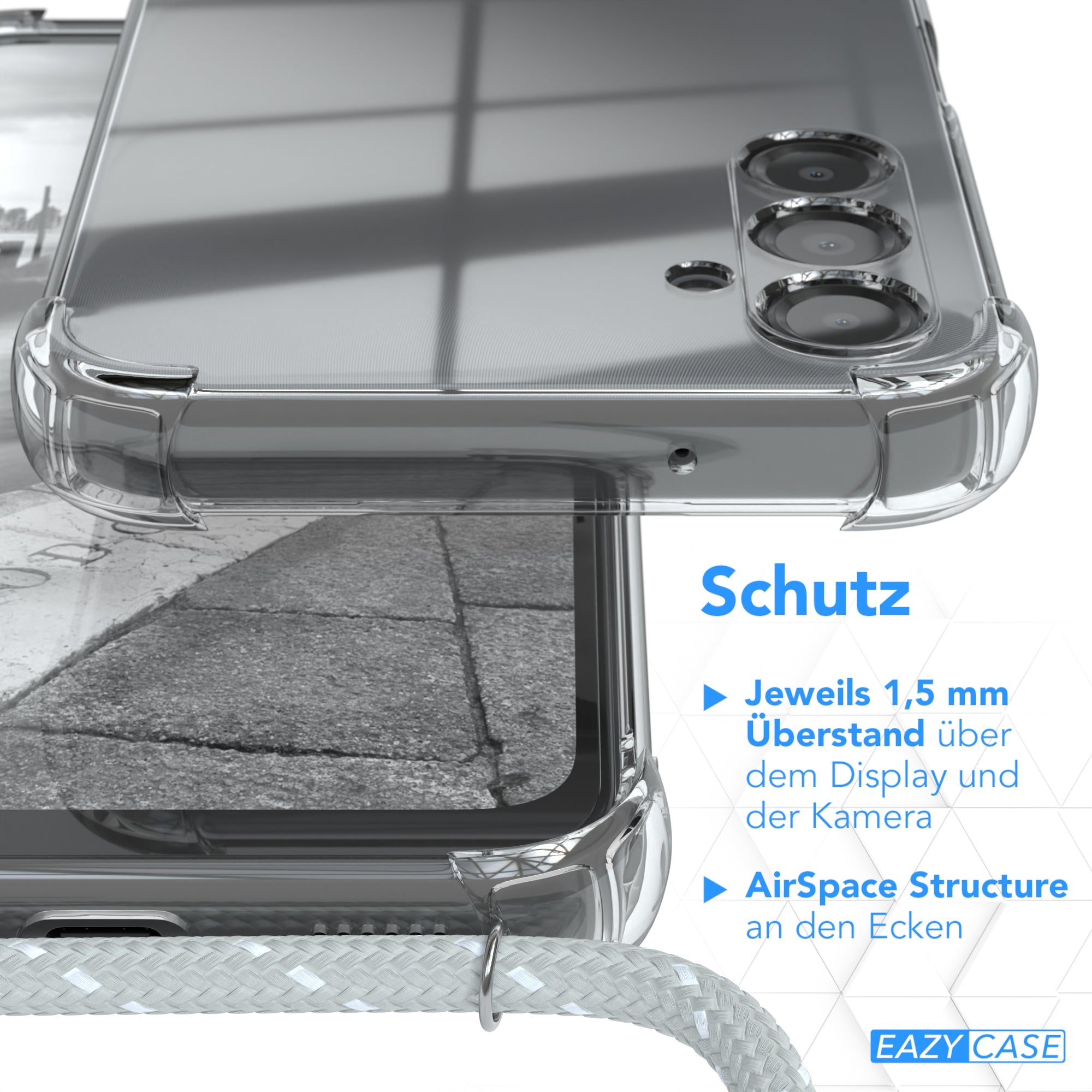 Galaxy A14 transparente Hülle + Kordel
