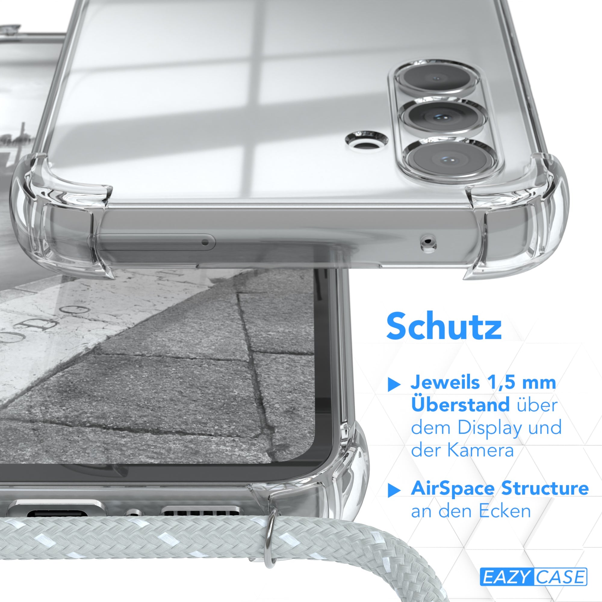 Galaxy A54 transparente Hülle + Kordel