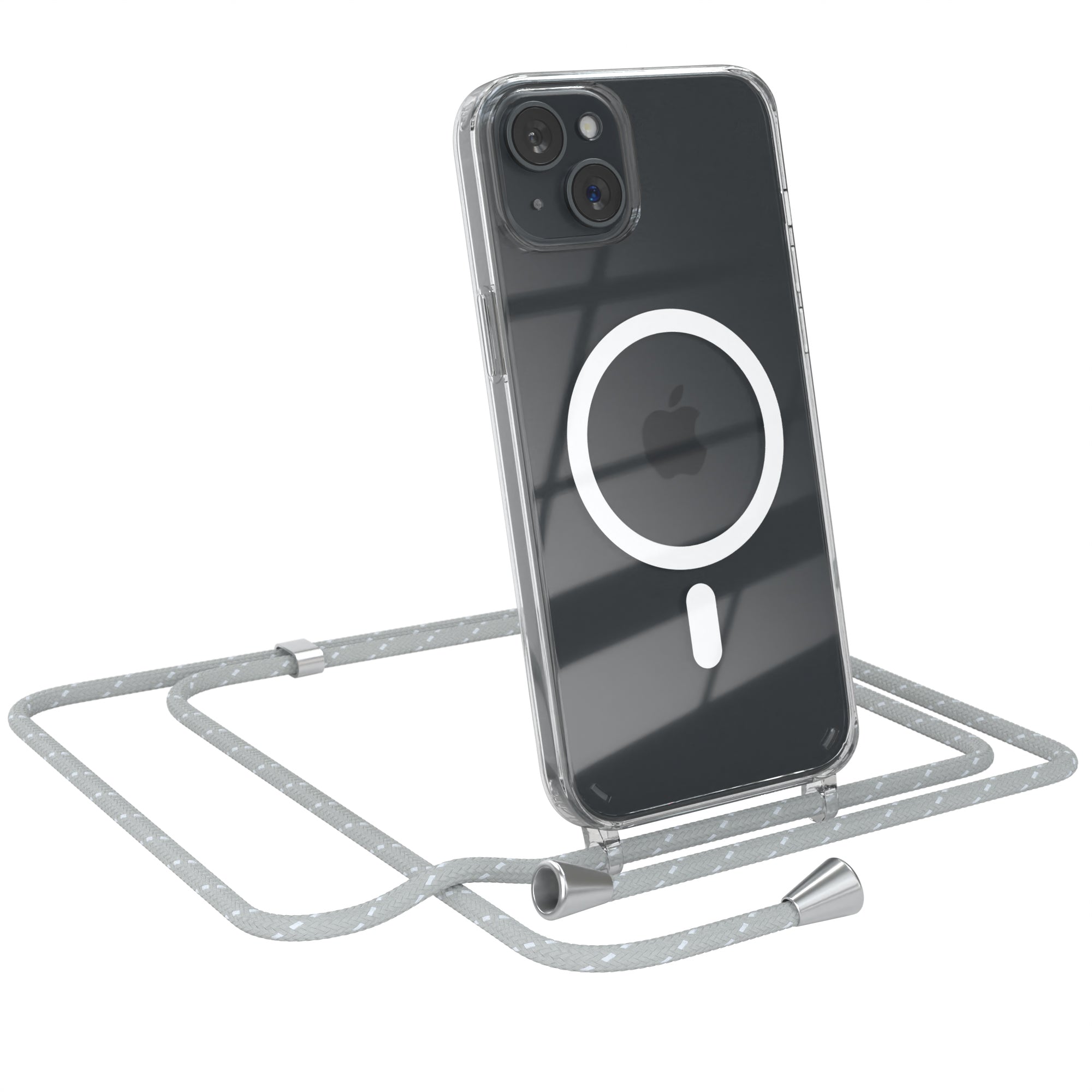 iPhone 15 Plus transparente Hülle + Kordel mit MagSafe
