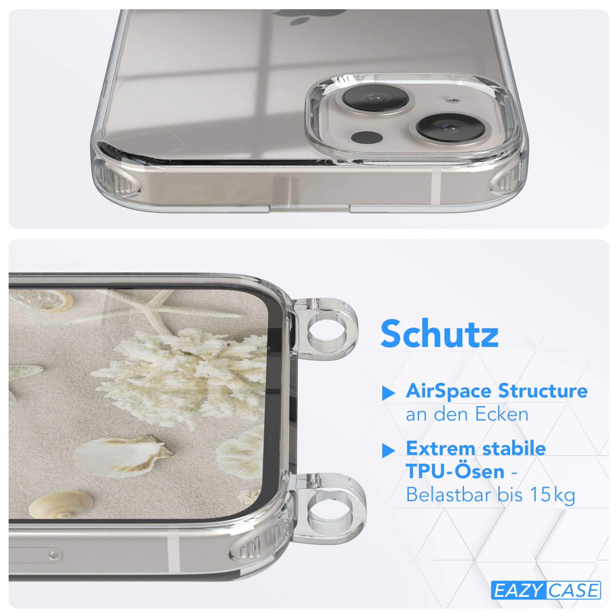 iPhone 13 transparente Hülle + Kordel