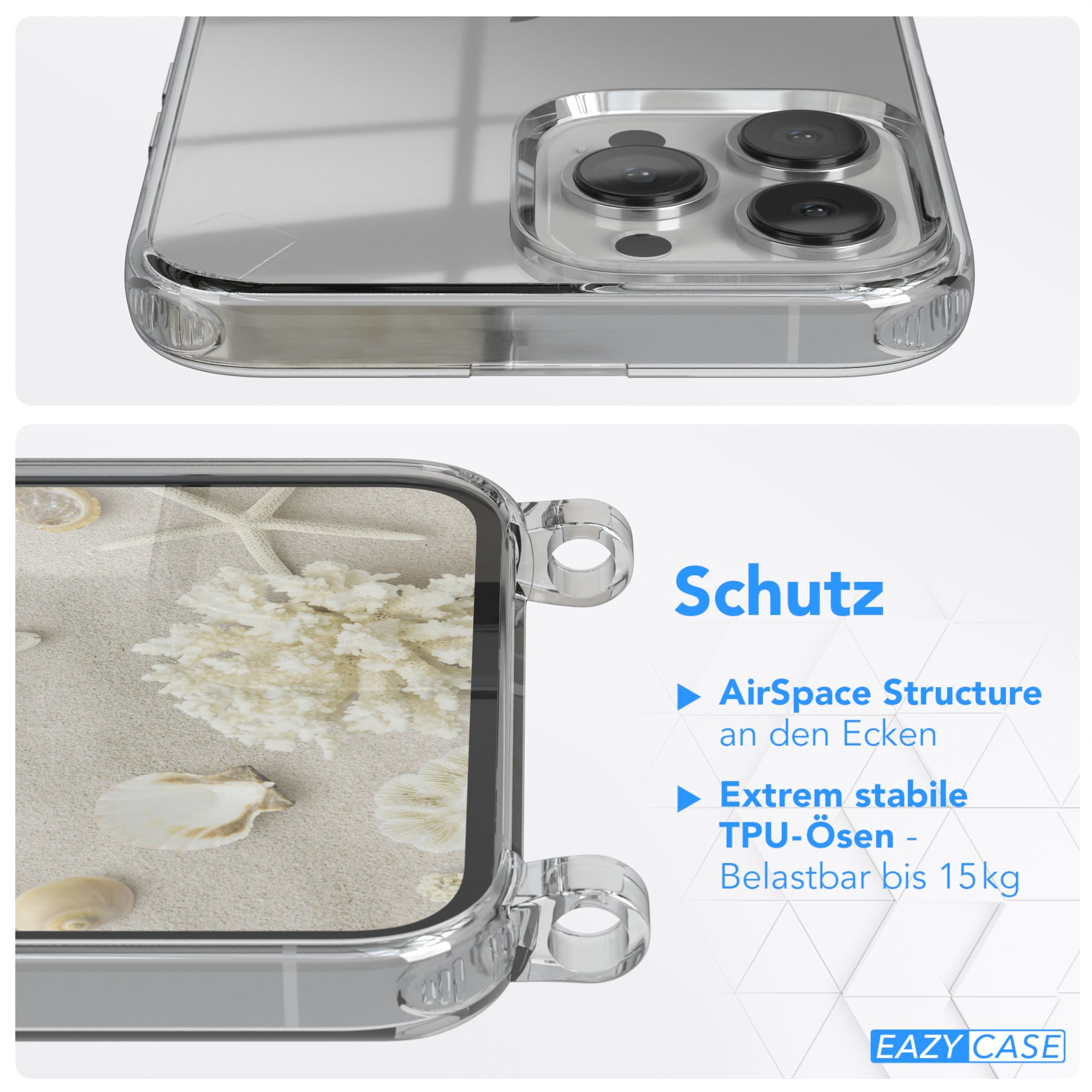 iPhone 13 Pro Max transparente Hülle + Kordel