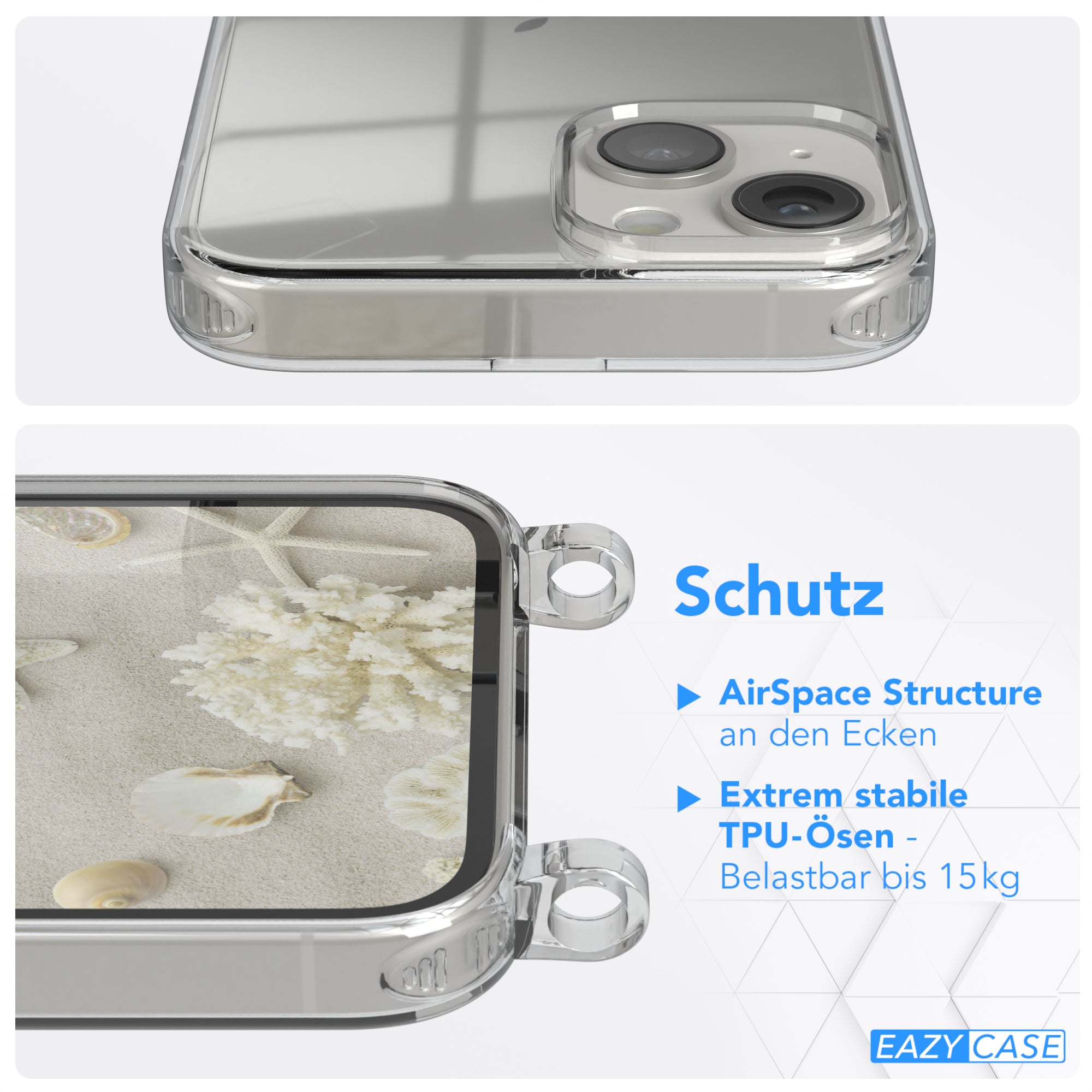 iPhone 14 transparente Hülle + Kordel