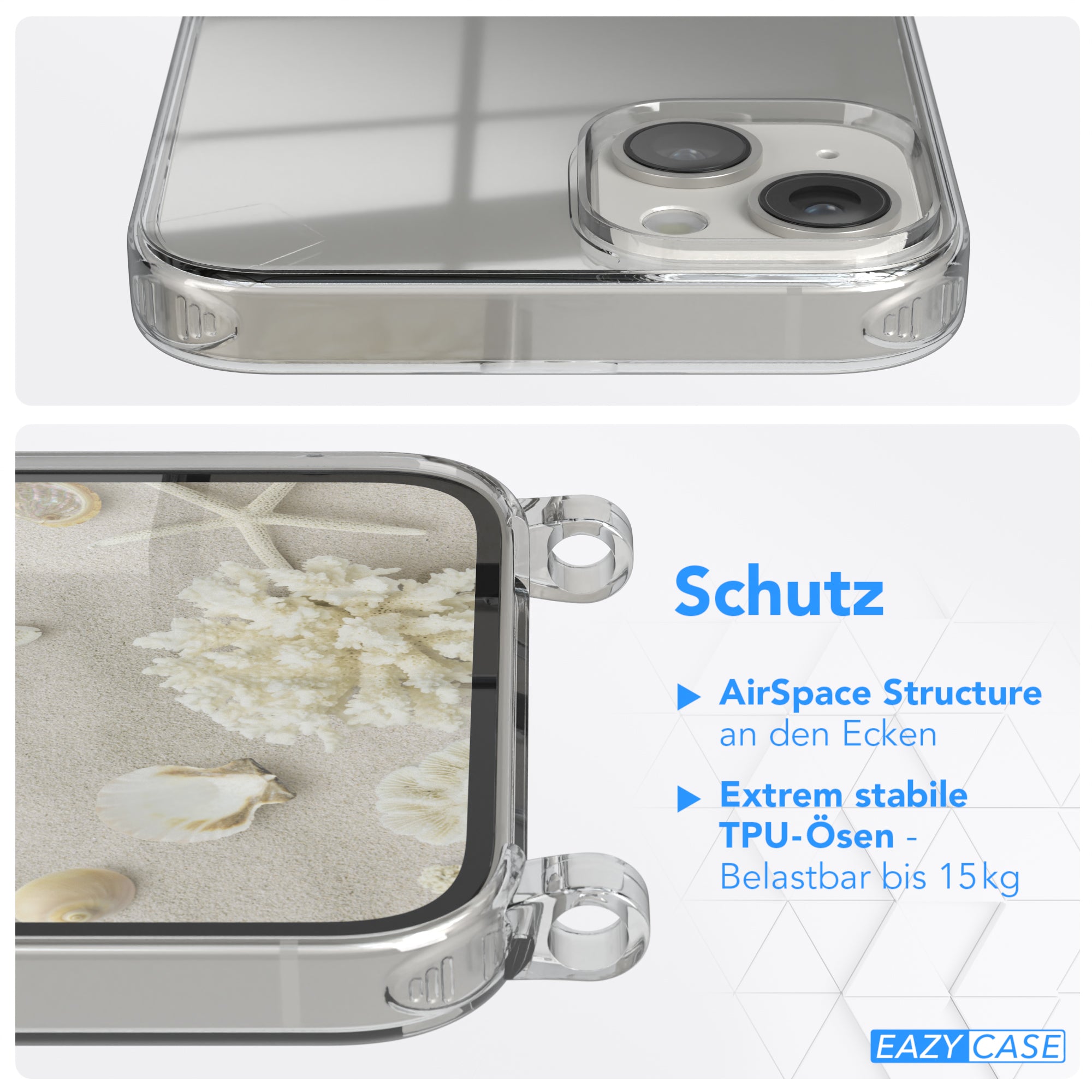 iPhone 14 Plus transparente Hülle + Kordel