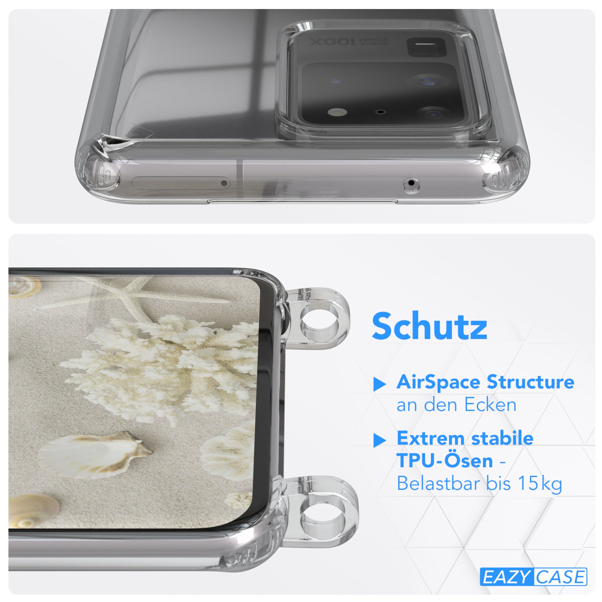 Galaxy S20 Ultra / 5G transparente Hülle + Kordel