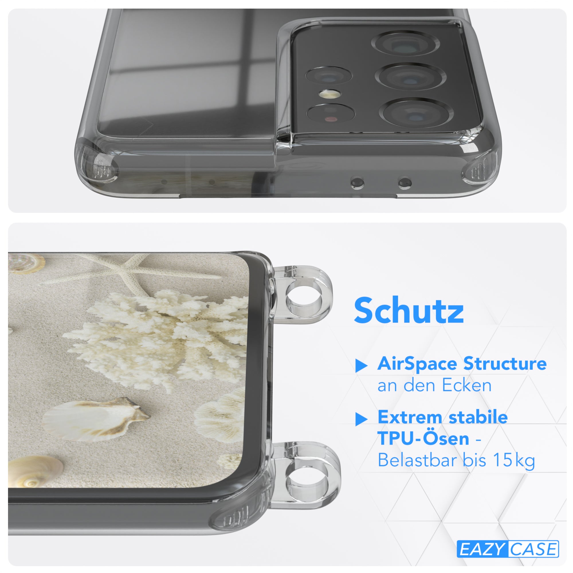 Galaxy S21 Ultra 5G transparente Hülle + Kordel