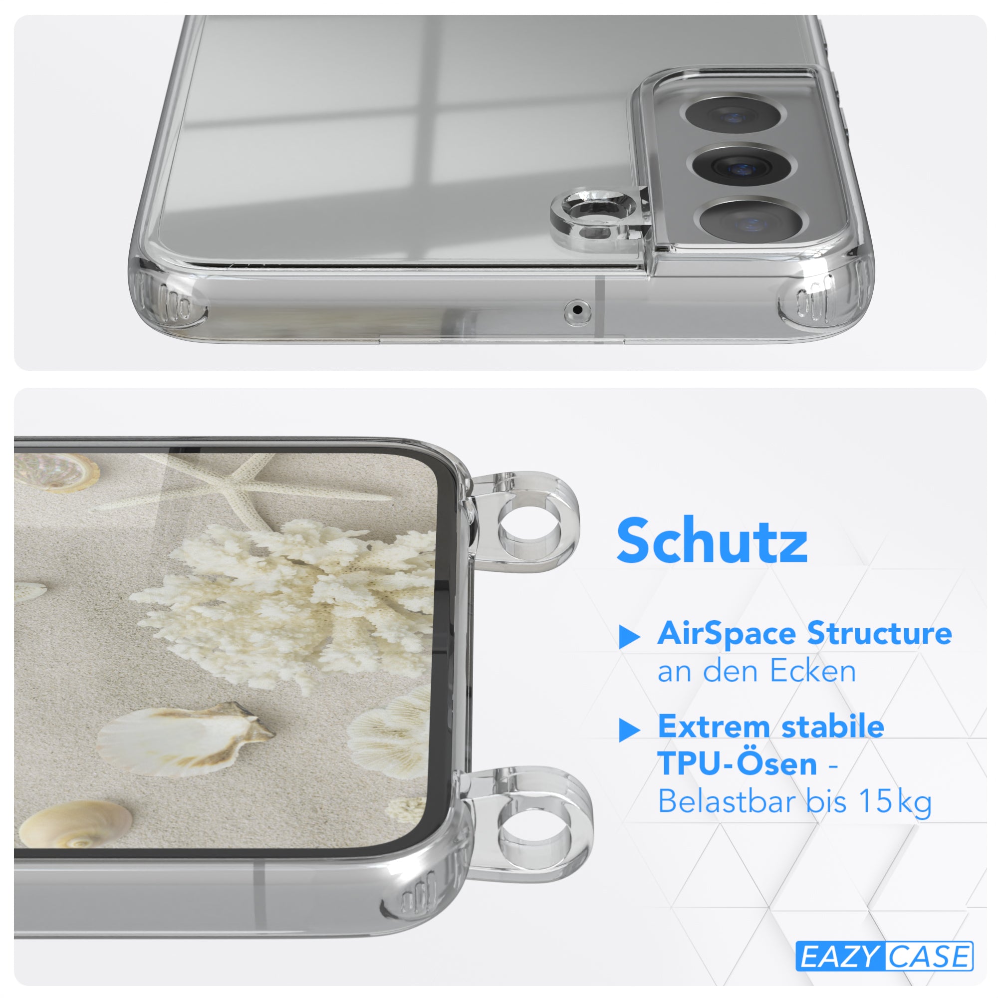 Galaxy S22 Plus 5G transparente Hülle + Kordel