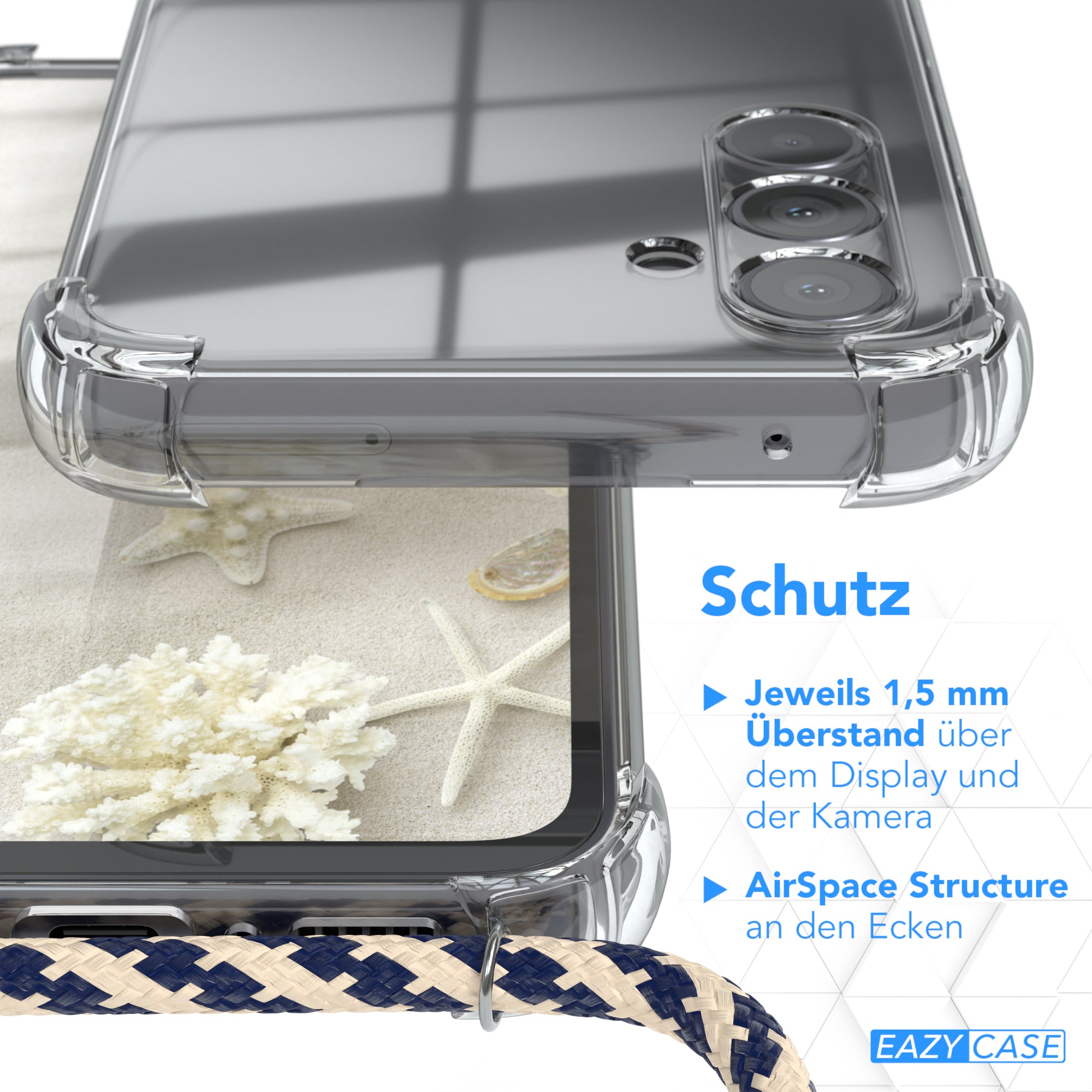 Galaxy A54 transparente Hülle + Kordel