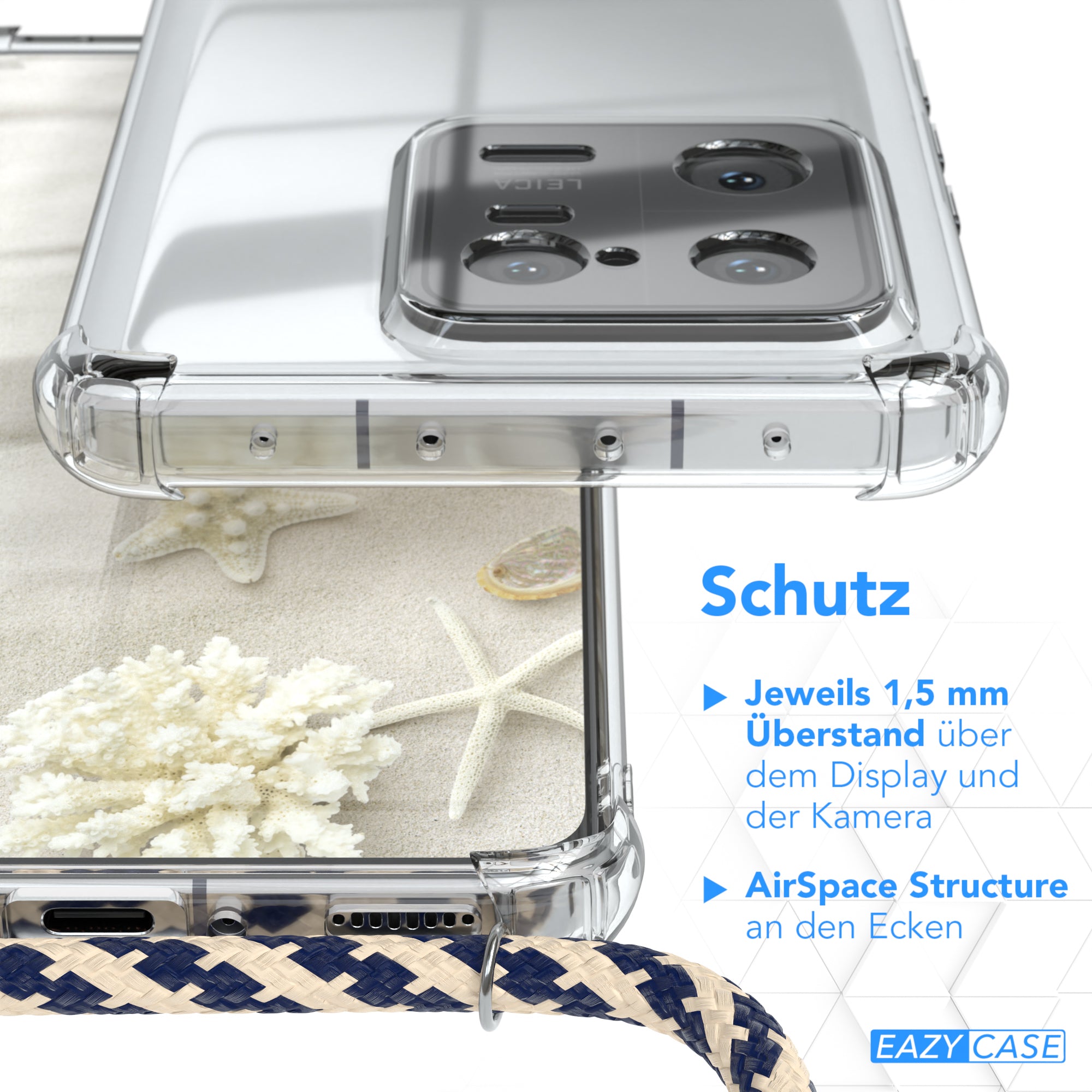 Xiaomi 13 Pro transparente Hülle + Kordel
