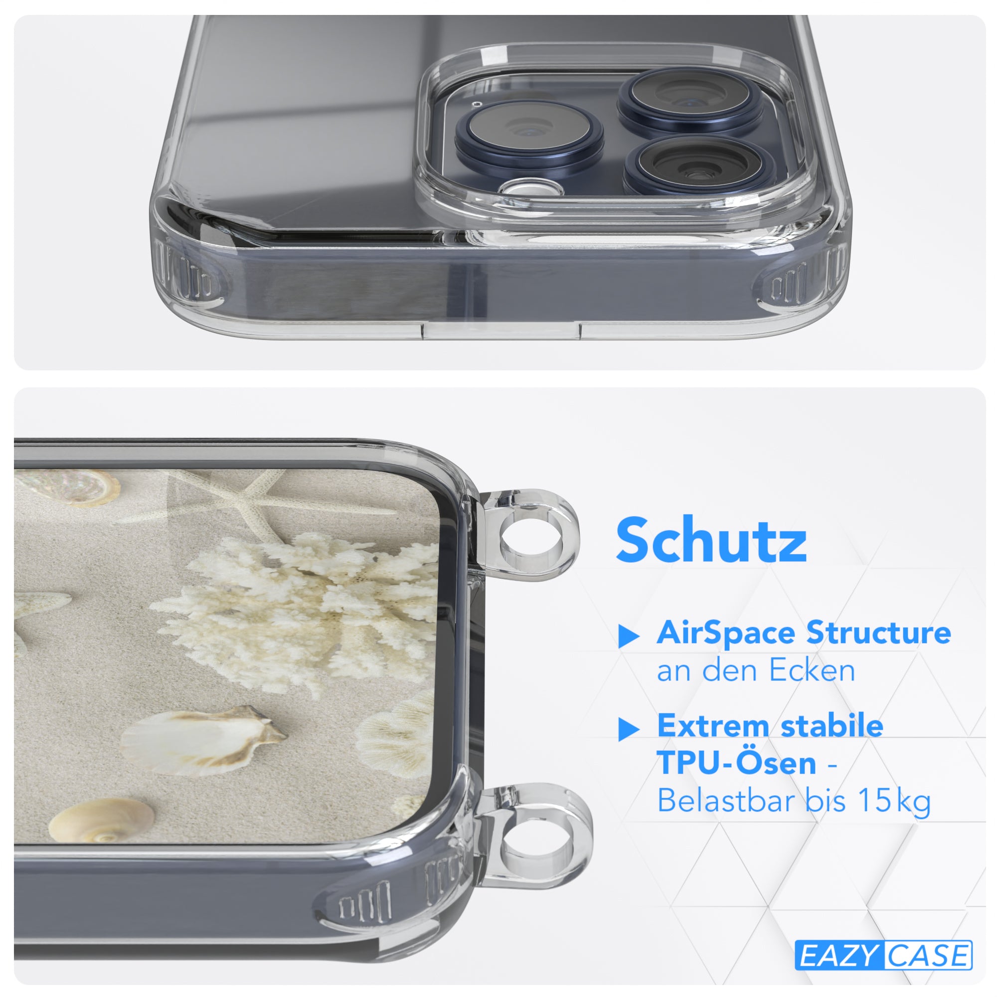 iPhone 15 Pro transparente Hülle + Kordel