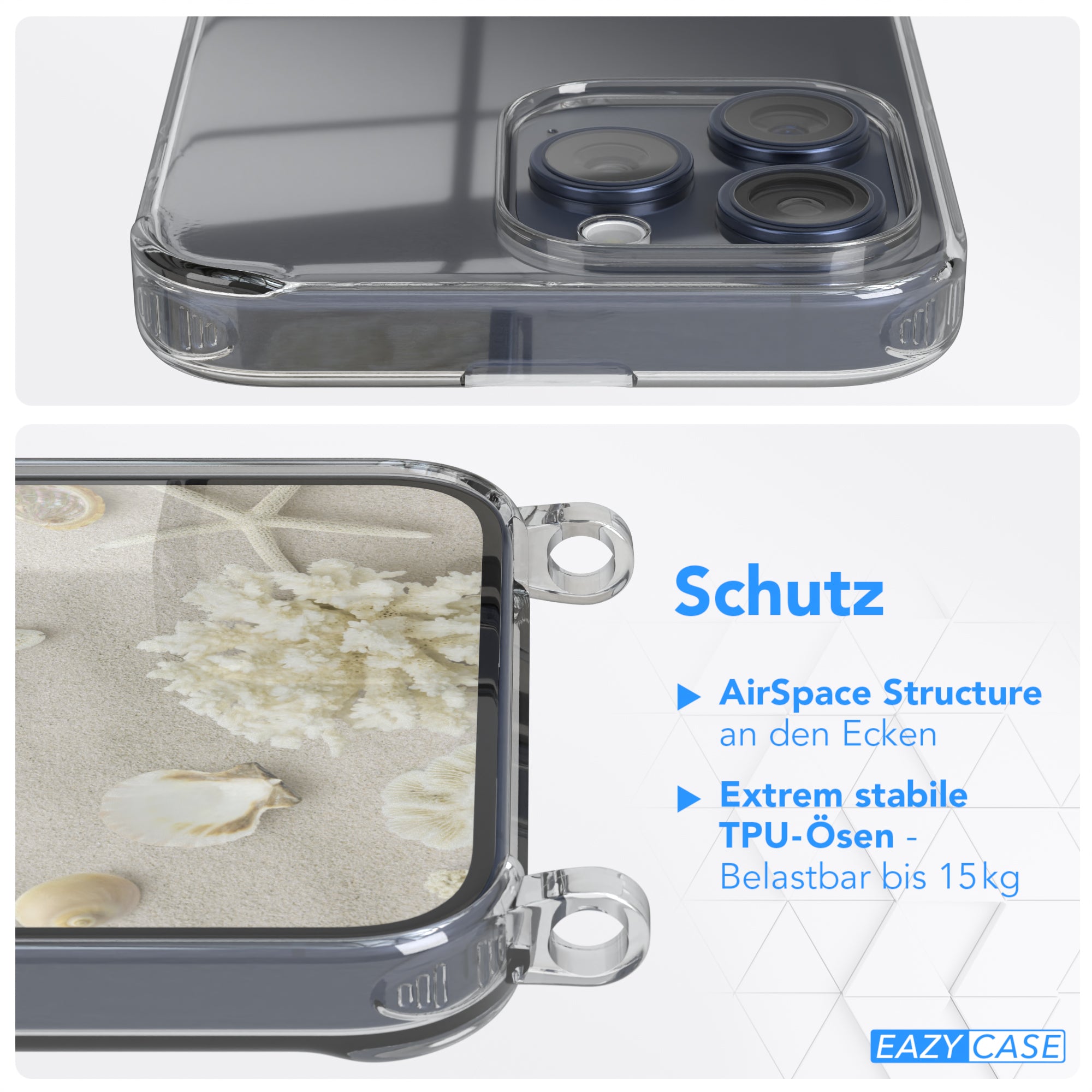 iPhone 15 Pro Max transparente Hülle + Kordel