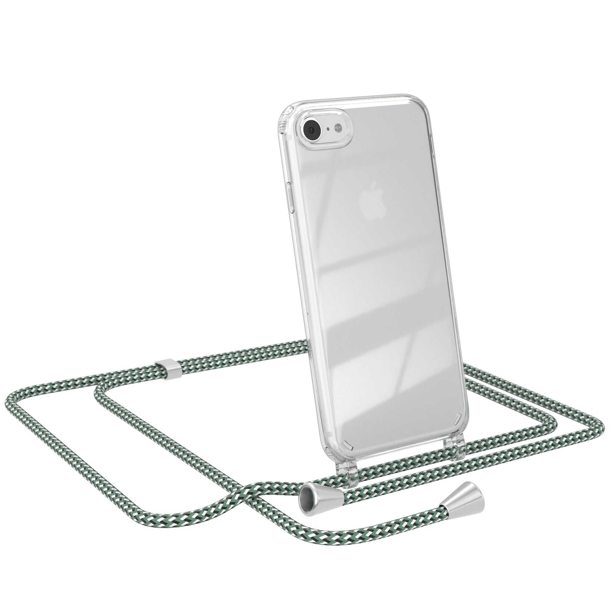 iPhone SE 2022 / 2020 / 8 / 7 transparente Hülle + Kordel
