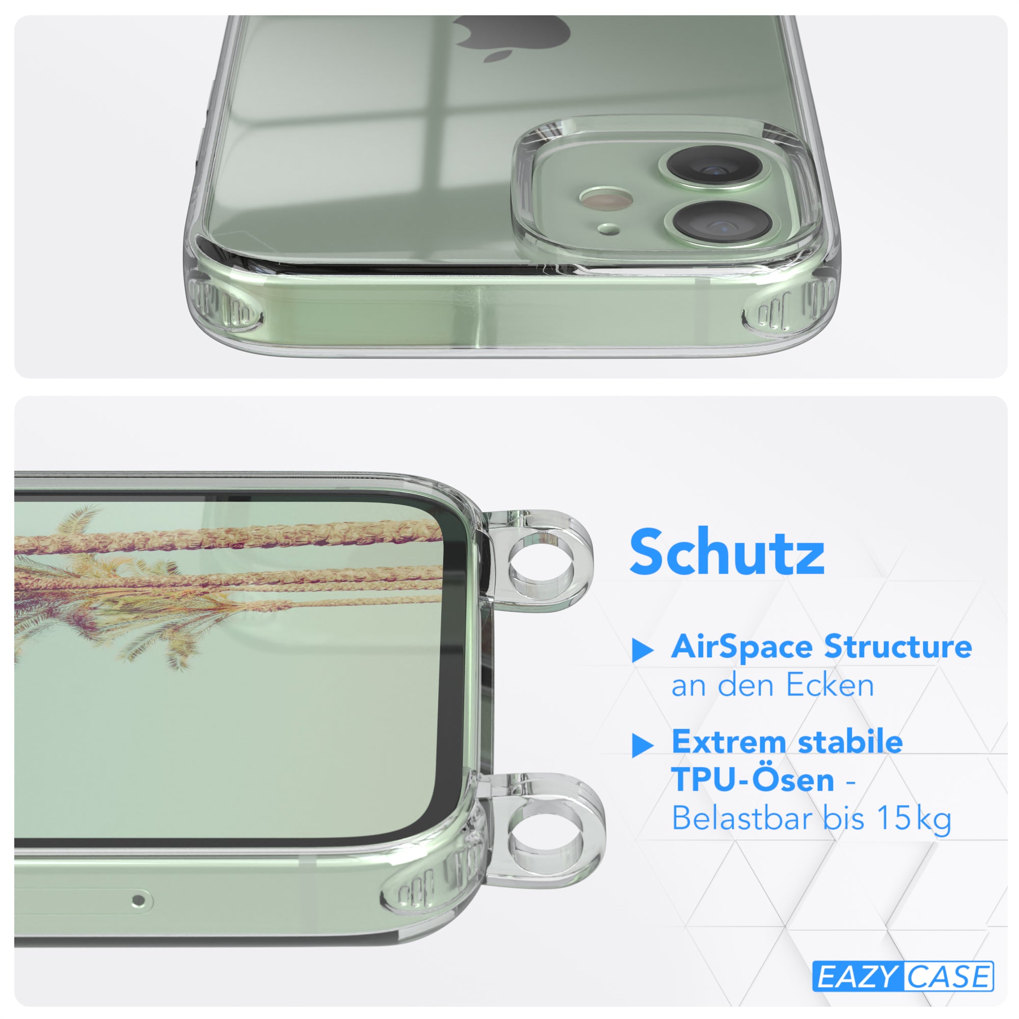 iPhone 12 Mini transparente Hülle + Kordel