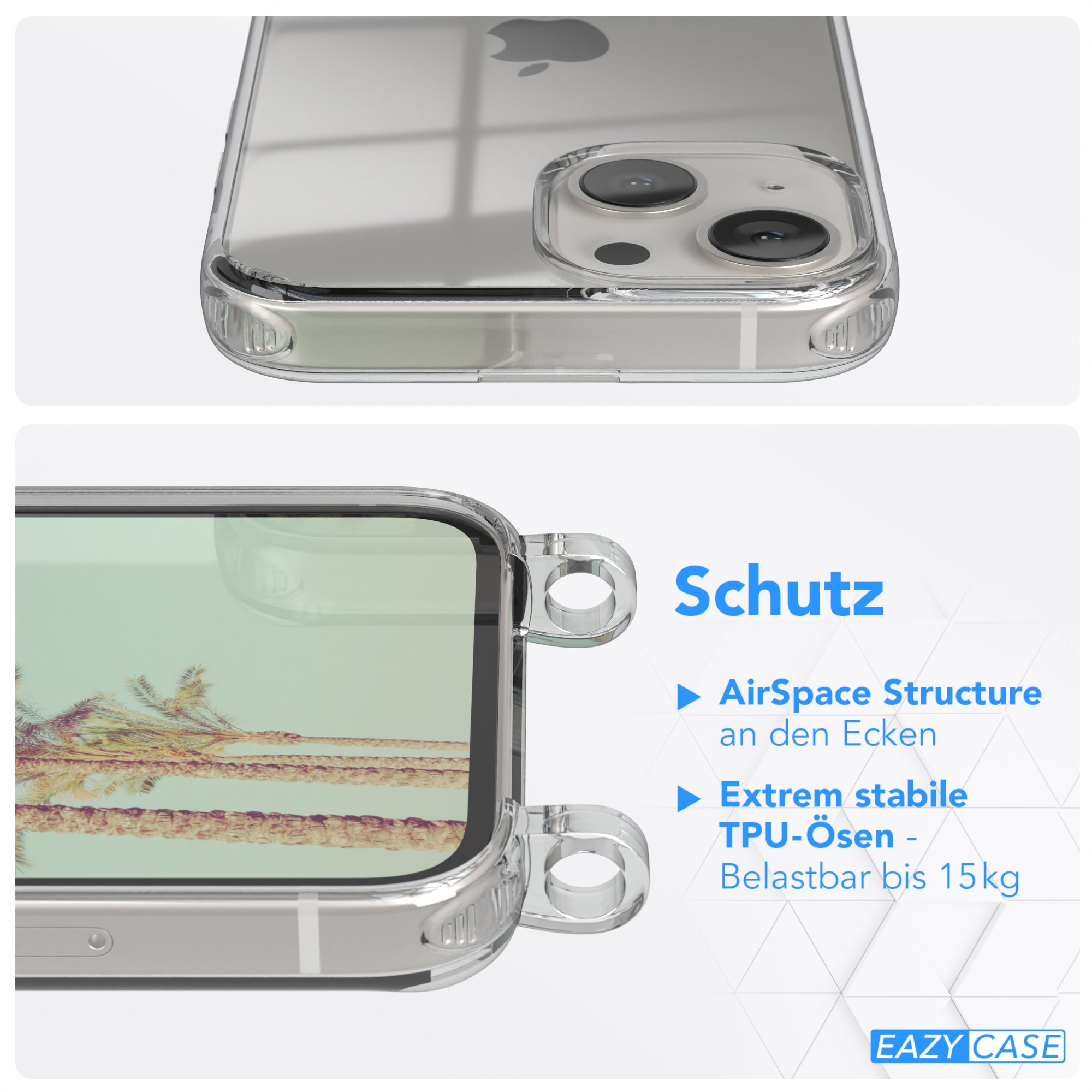 iPhone 13 Mini transparente Hülle + Kordel