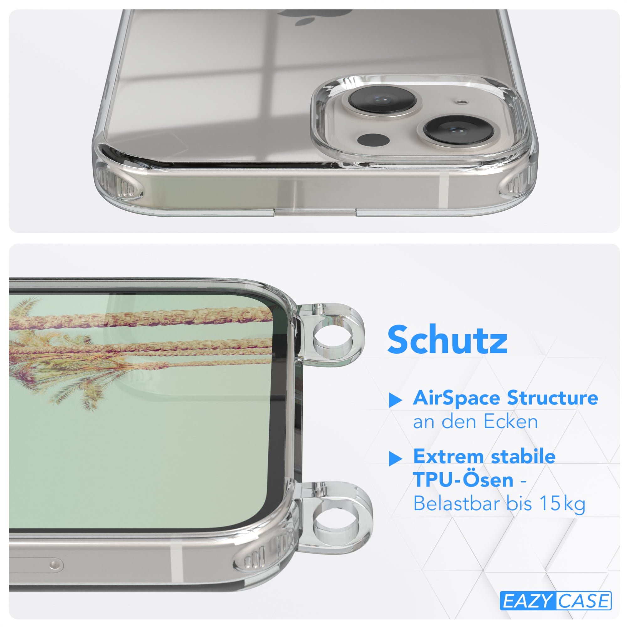 iPhone 13 transparente Hülle + Kordel