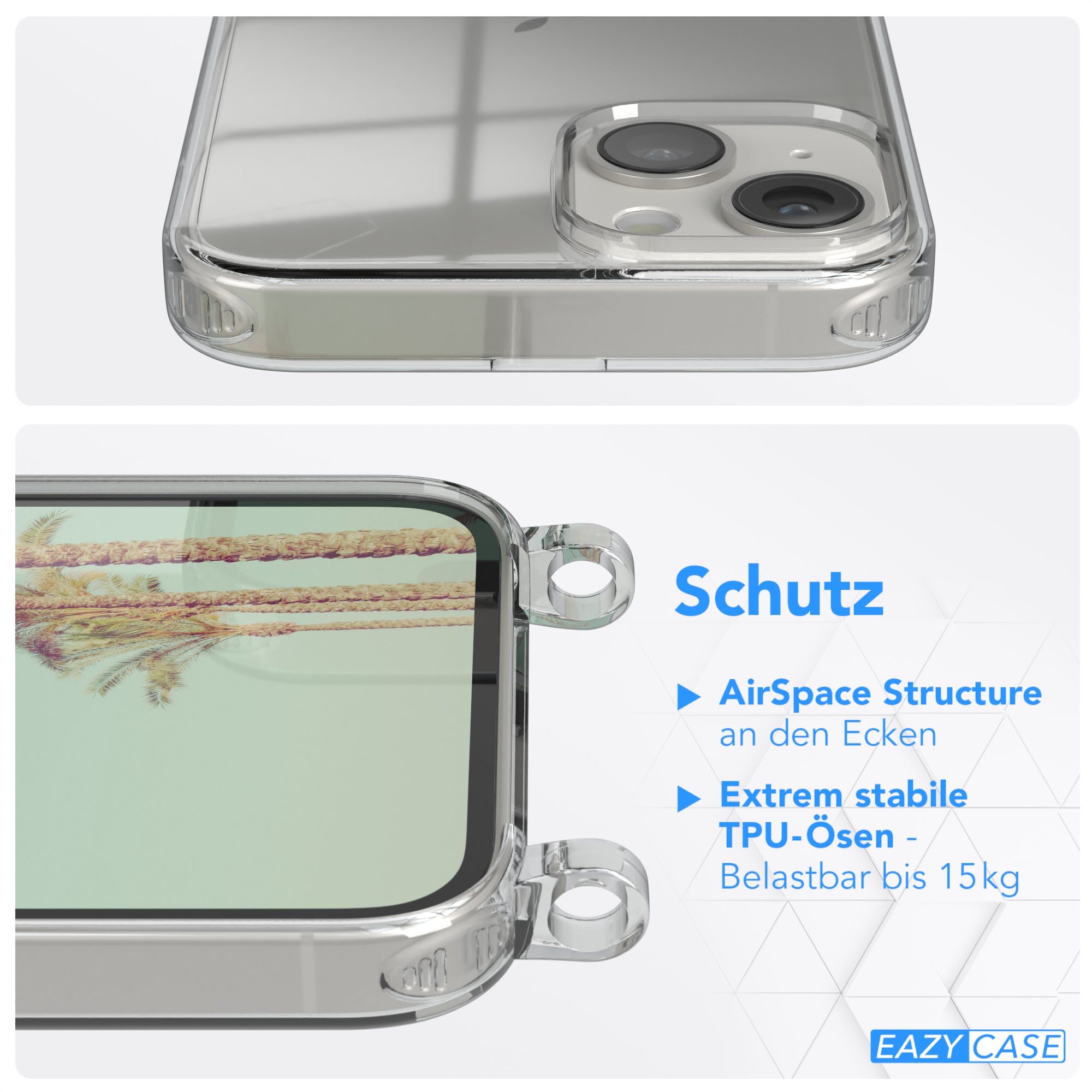 iPhone 14 transparente Hülle + Kordel