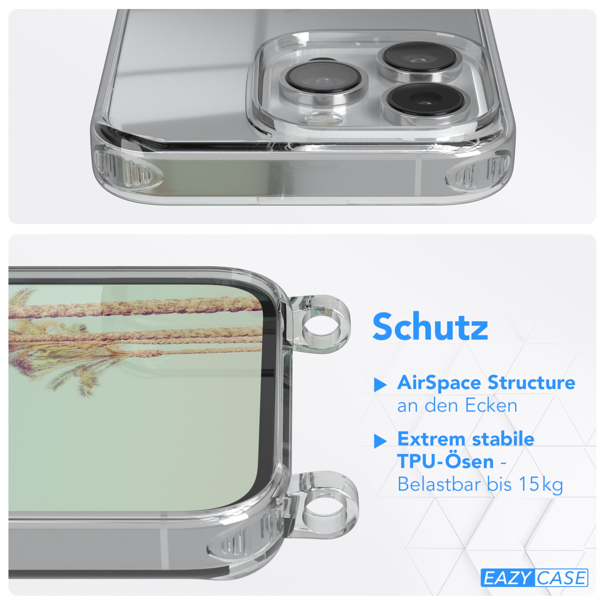 iPhone 14 Pro transparente Hülle + Kordel