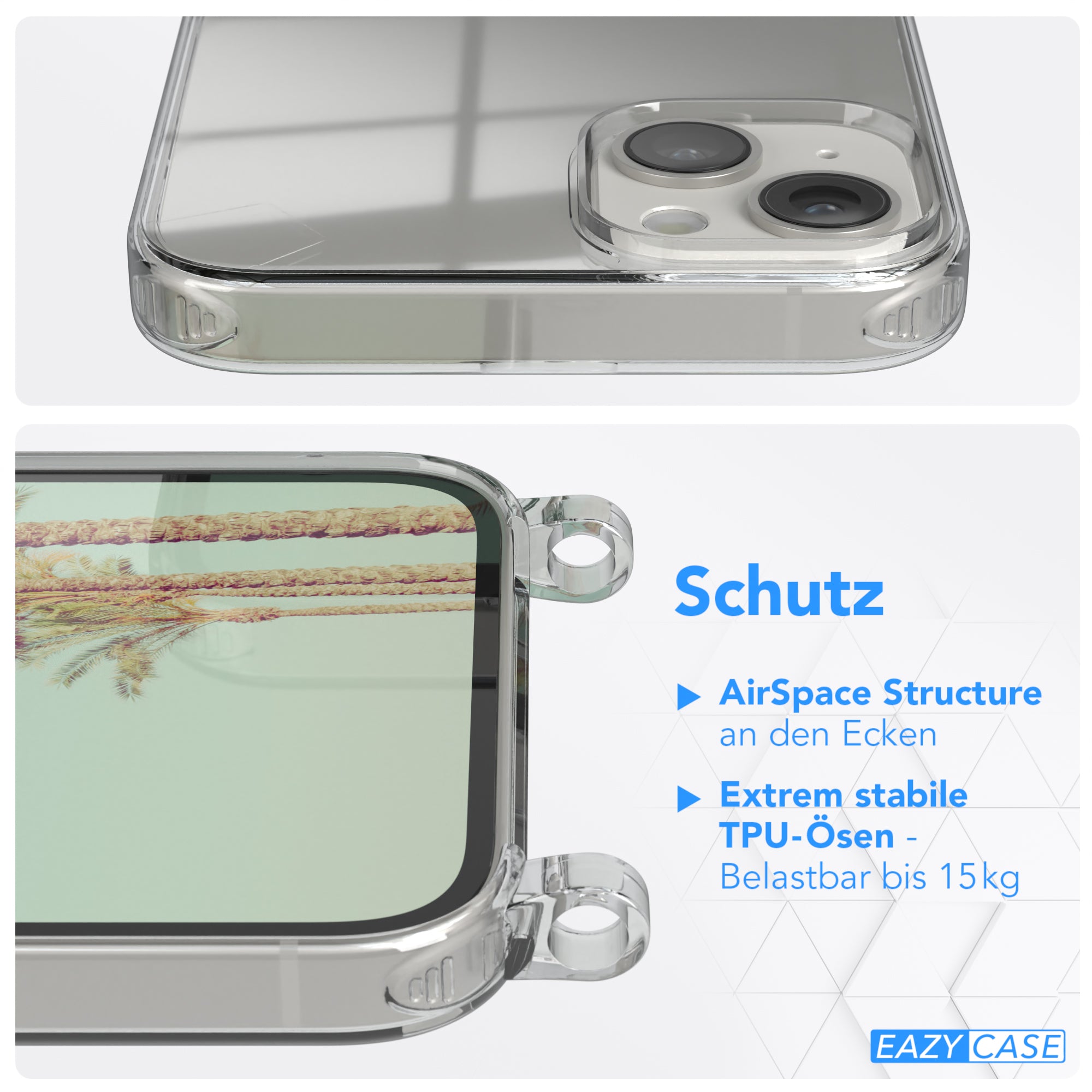 iPhone 14 Plus transparente Hülle + Kordel