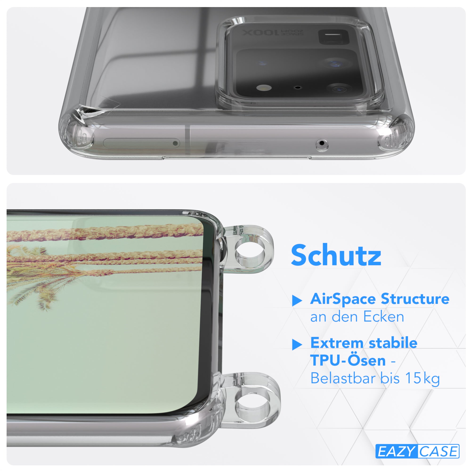 Galaxy S20 Ultra / 5G transparente Hülle + Kordel