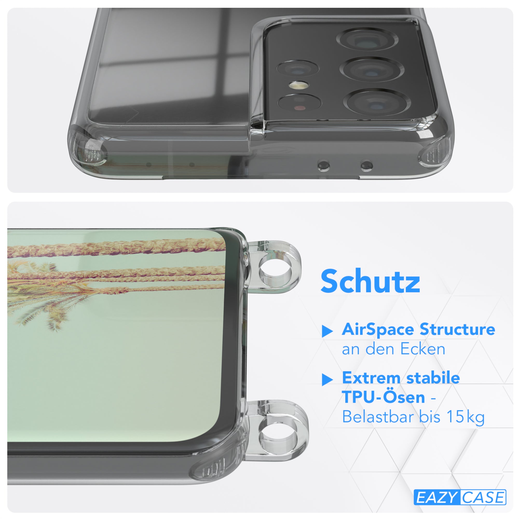 Galaxy S21 Ultra 5G transparente Hülle + Kordel