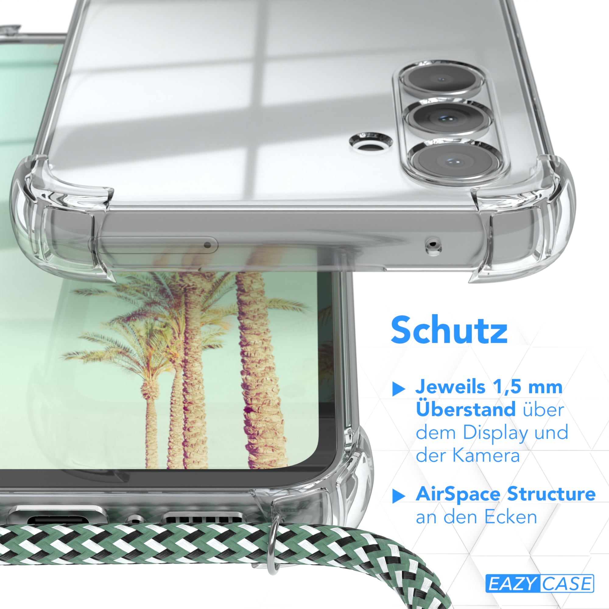 Galaxy A54 transparente Hülle + Kordel