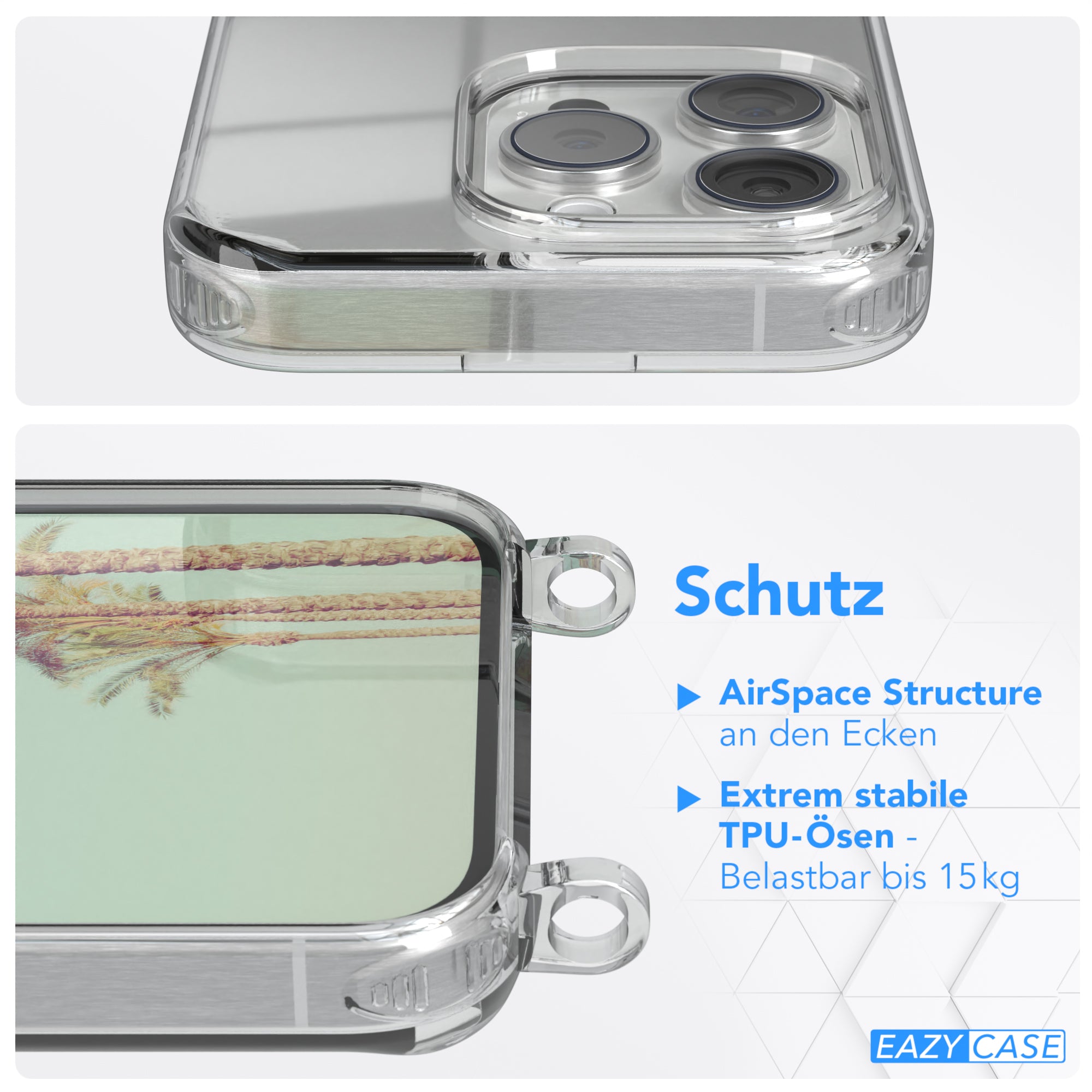 iPhone 15 Pro transparente Hülle + Kordel