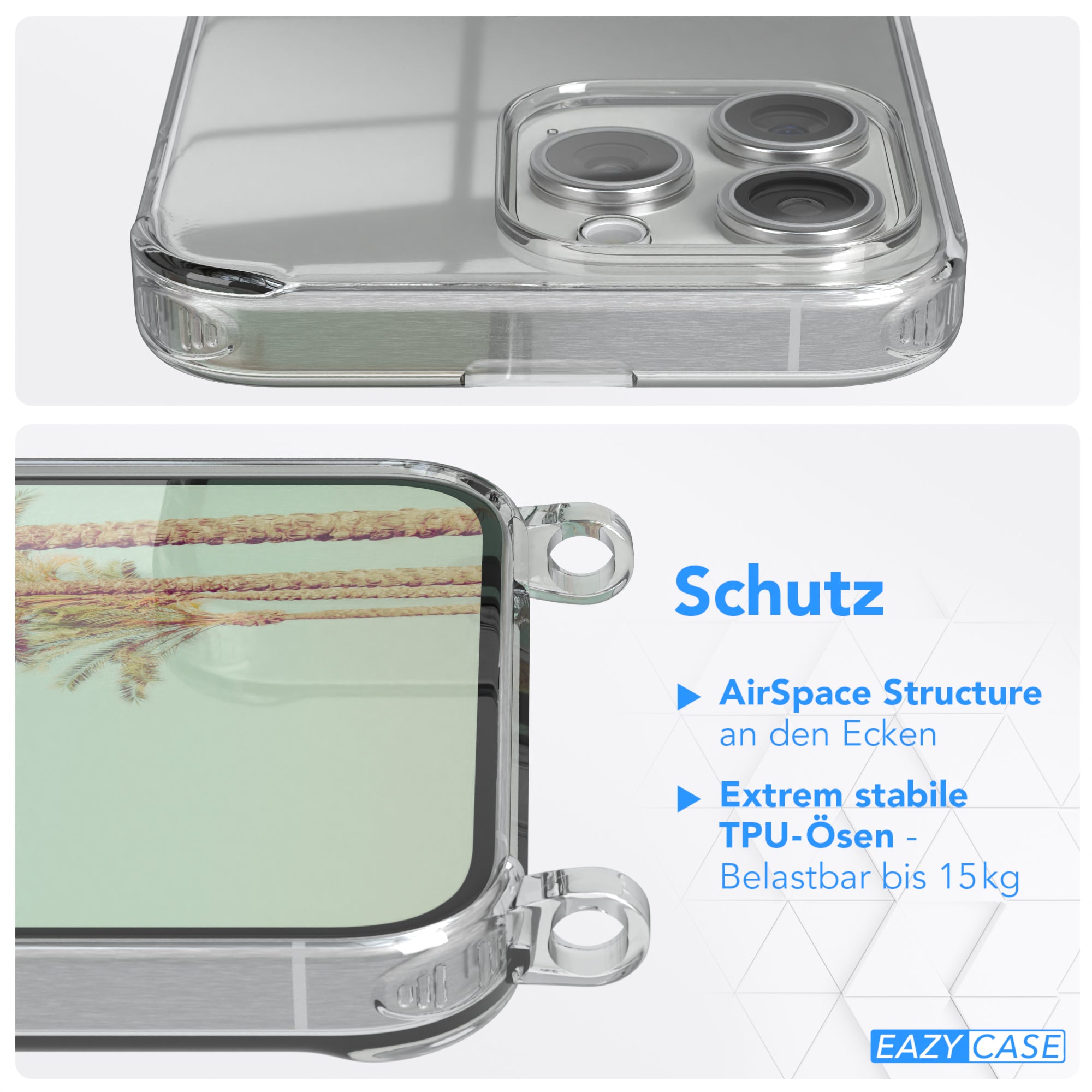 iPhone 15 Pro Max transparente Hülle + Kordel
