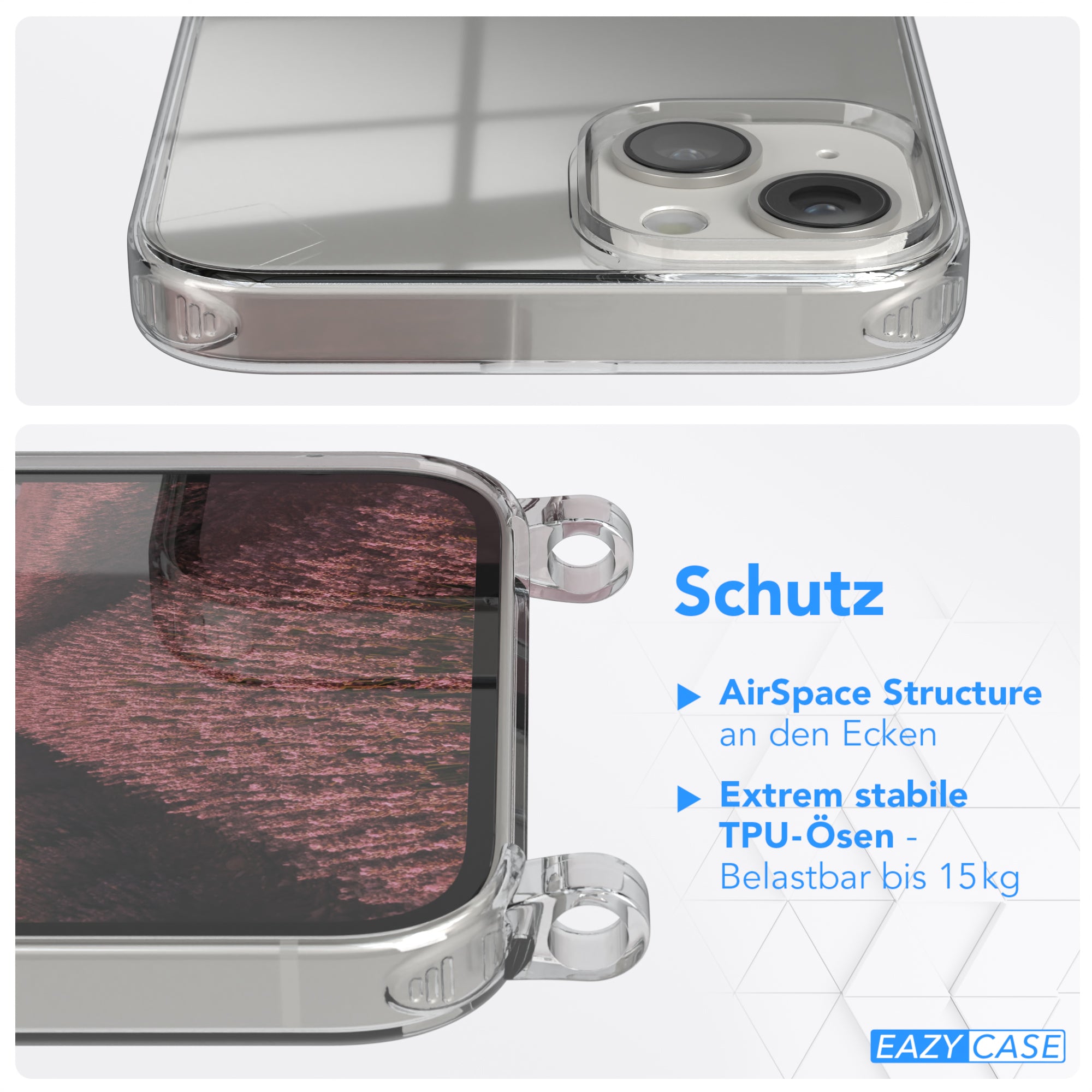 iPhone 14 Plus transparente Hülle + Kordel