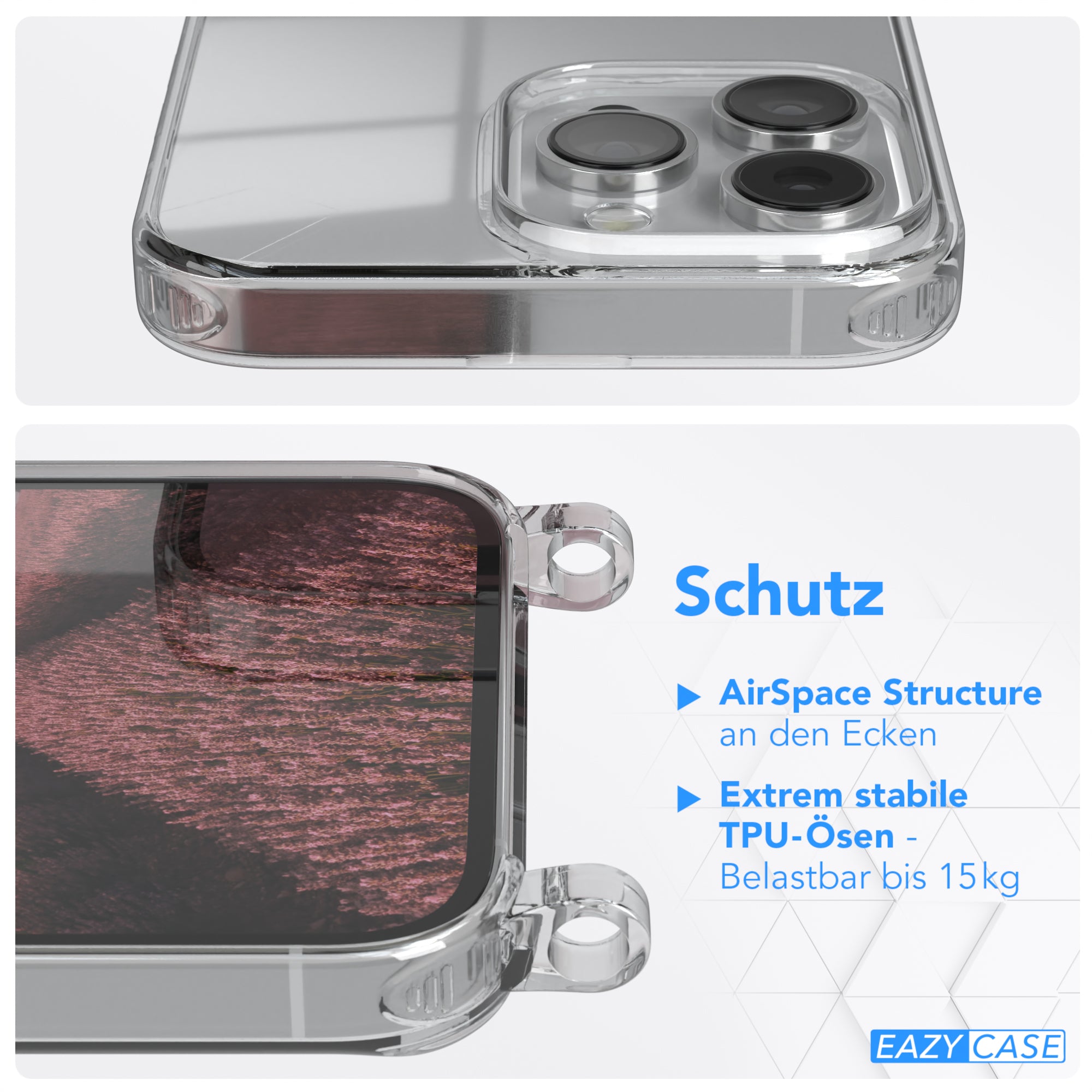 iPhone 14 Pro Max transparente Hülle + Kordel