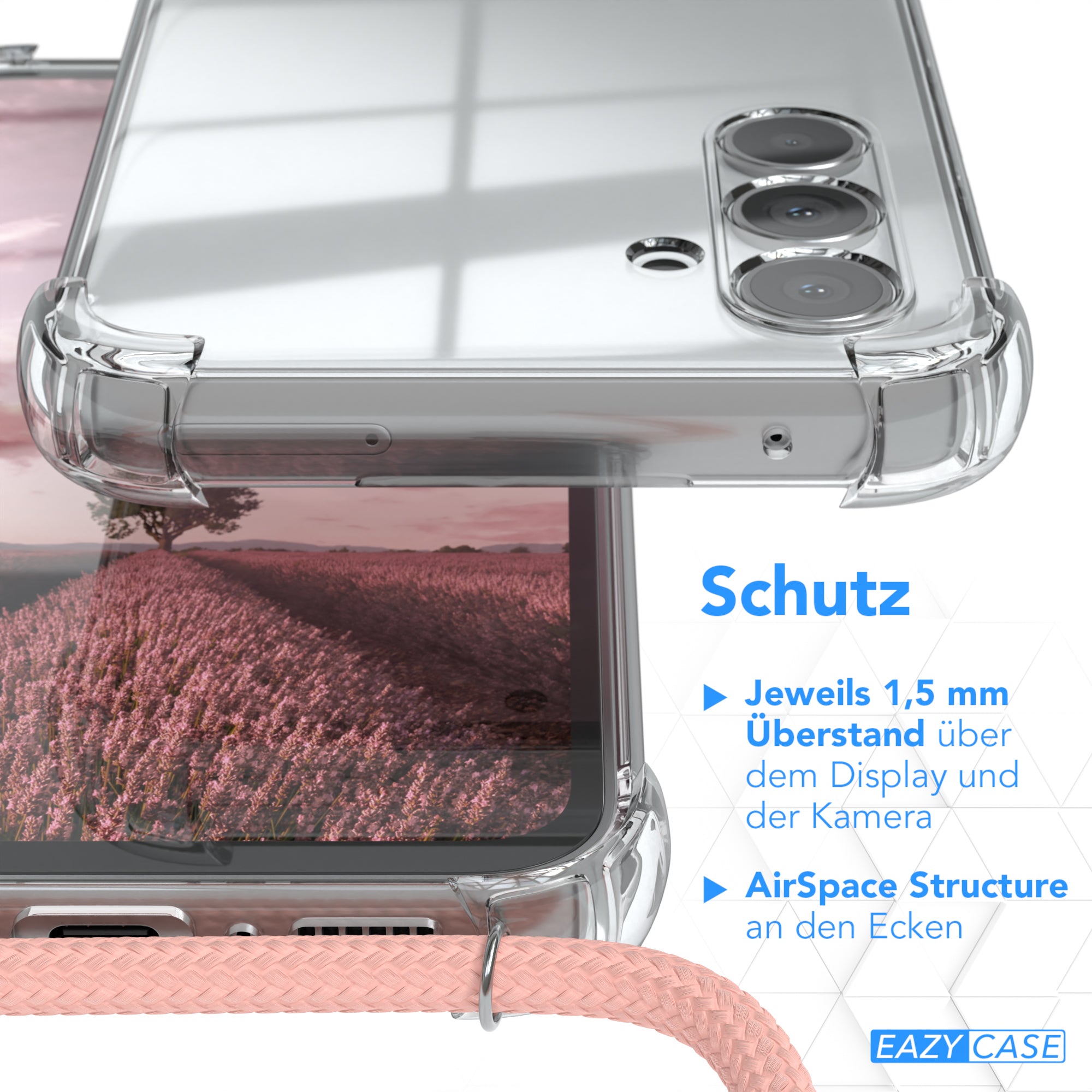 Galaxy A54 transparente Hülle + Kordel
