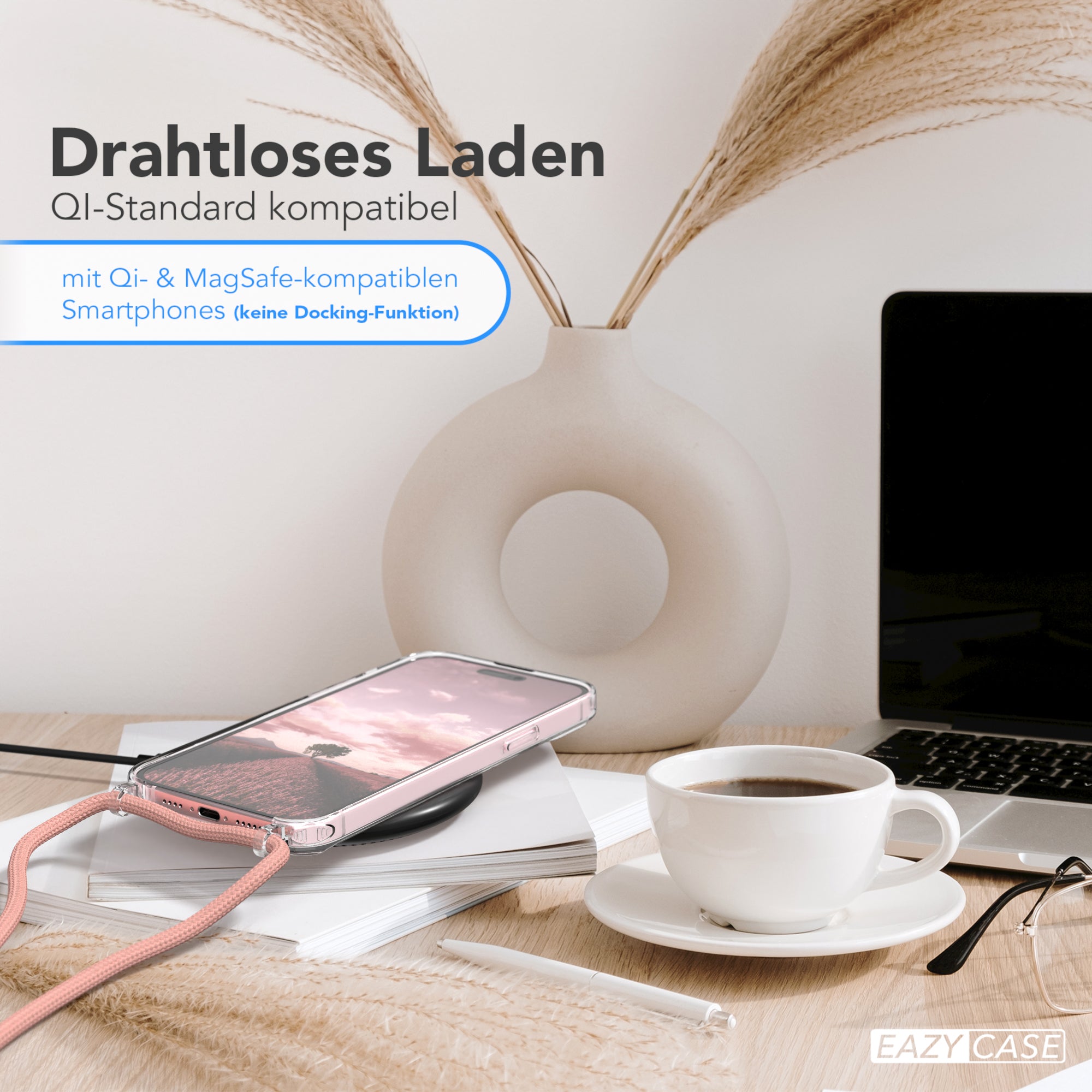 iPhone 15 Plus transparente Hülle + Kordel