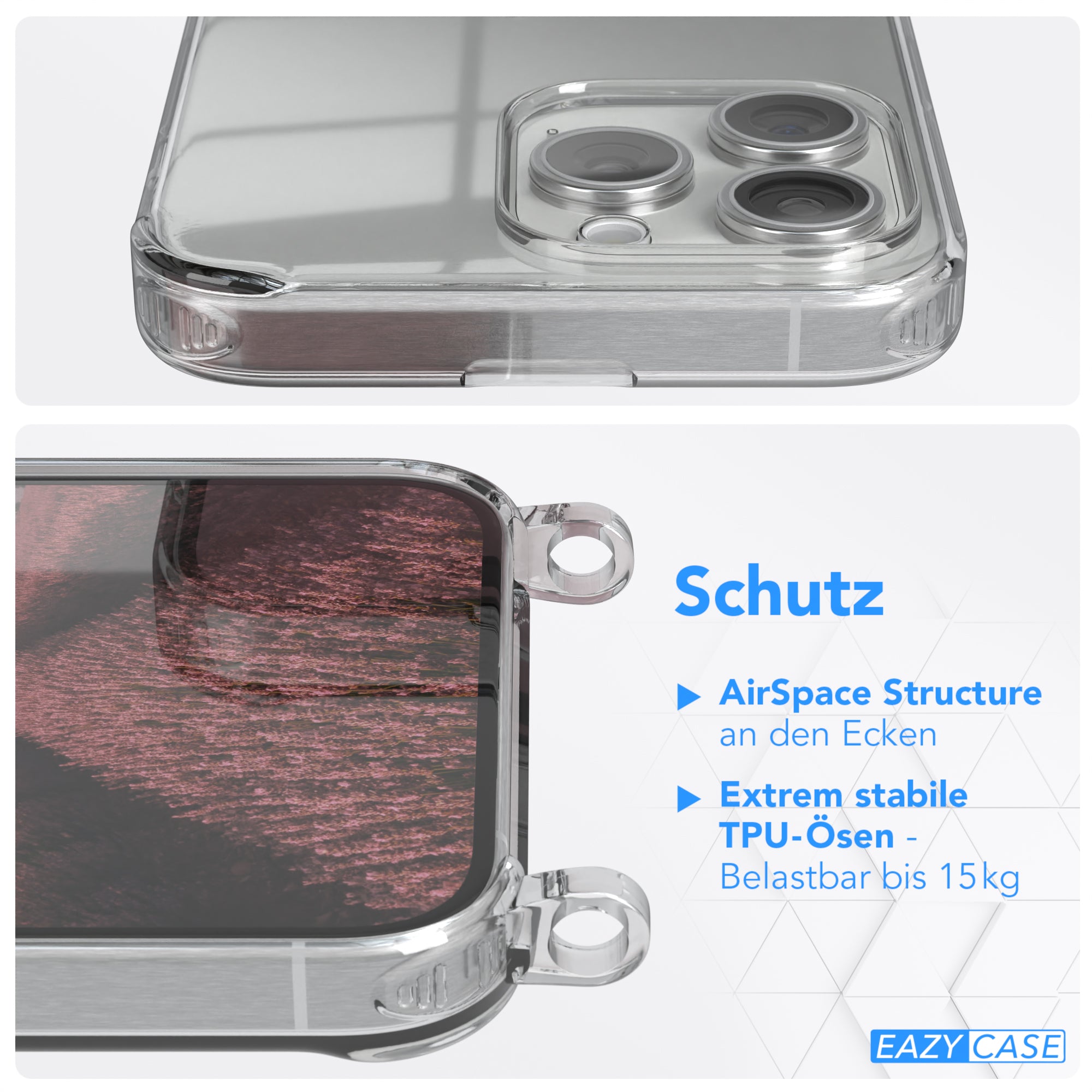 iPhone 15 Pro Max transparente Hülle + Kordel
